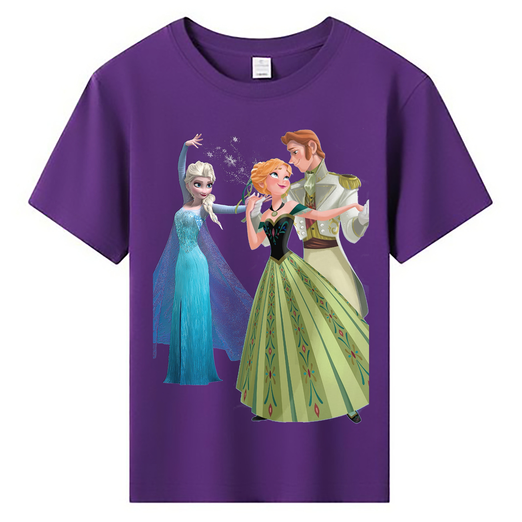 （画像用） アナと雪の女王 アンナ エルサ Frozen Anna Elsa 綿100％キッズTシャツ（フロントプリント）