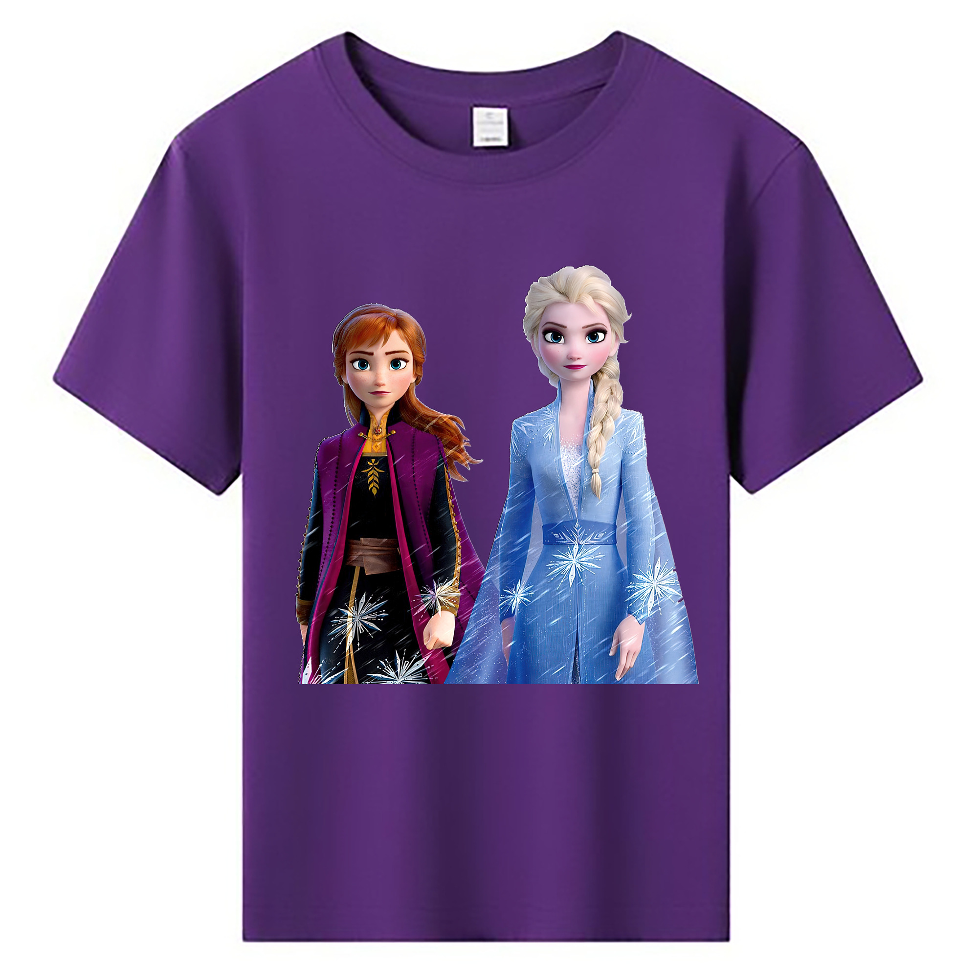 （画像用） アナと雪の女王 アンナ エルサ Frozen Anna Elsa 綿100％キッズTシャツ（フロントプリント）