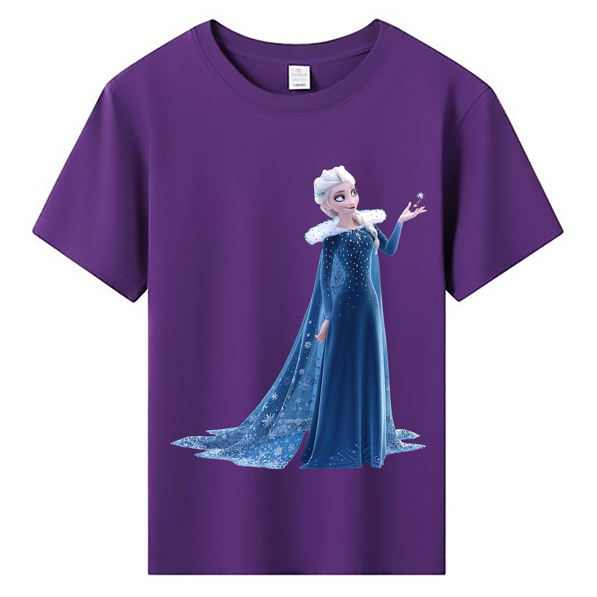 （画像用） アナと雪の女王 アンナ エルサ Frozen Anna Elsa 綿100％キッズTシャツ（フロントプリント）