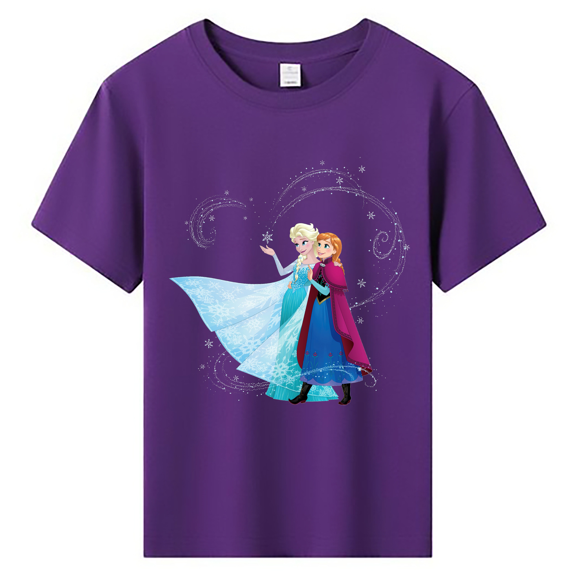 （画像用） アナと雪の女王 アンナ エルサ Frozen Anna Elsa 綿100％キッズTシャツ（フロントプリント）