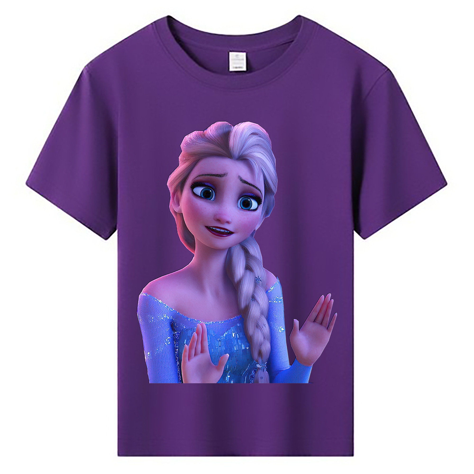 （画像用） アナと雪の女王 アンナ エルサ Frozen Anna Elsa 綿100％キッズTシャツ（フロントプリント）