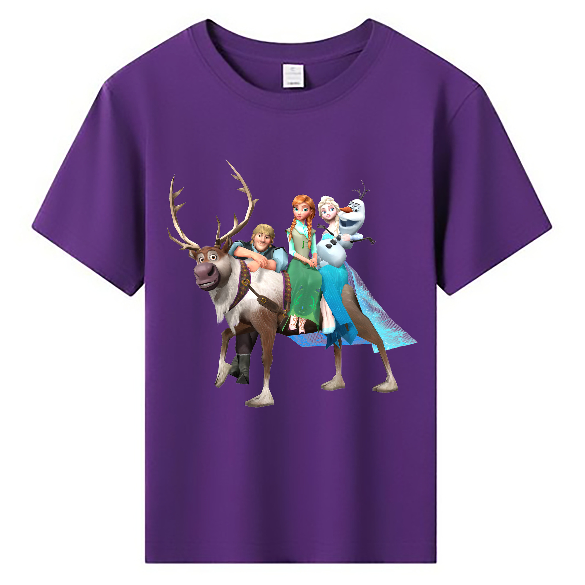 （画像用） アナと雪の女王 アンナ エルサ Frozen Anna Elsa 綿100％キッズTシャツ（フロントプリント）