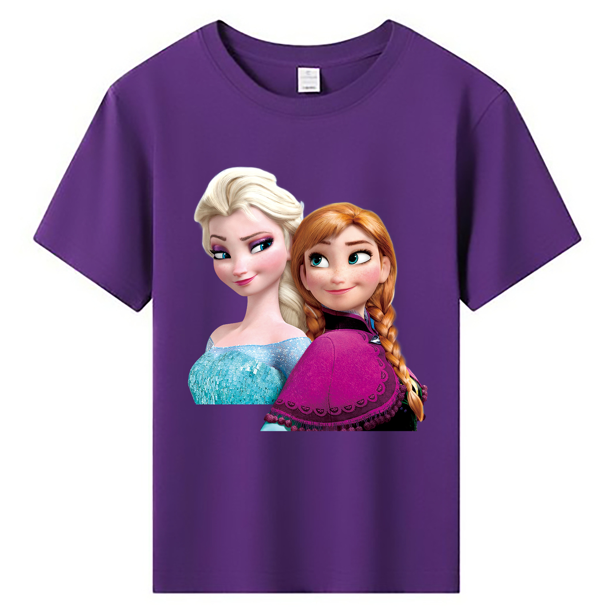 （画像用） アナと雪の女王 アンナ エルサ Frozen Anna Elsa 綿100％キッズTシャツ（フロントプリント）
