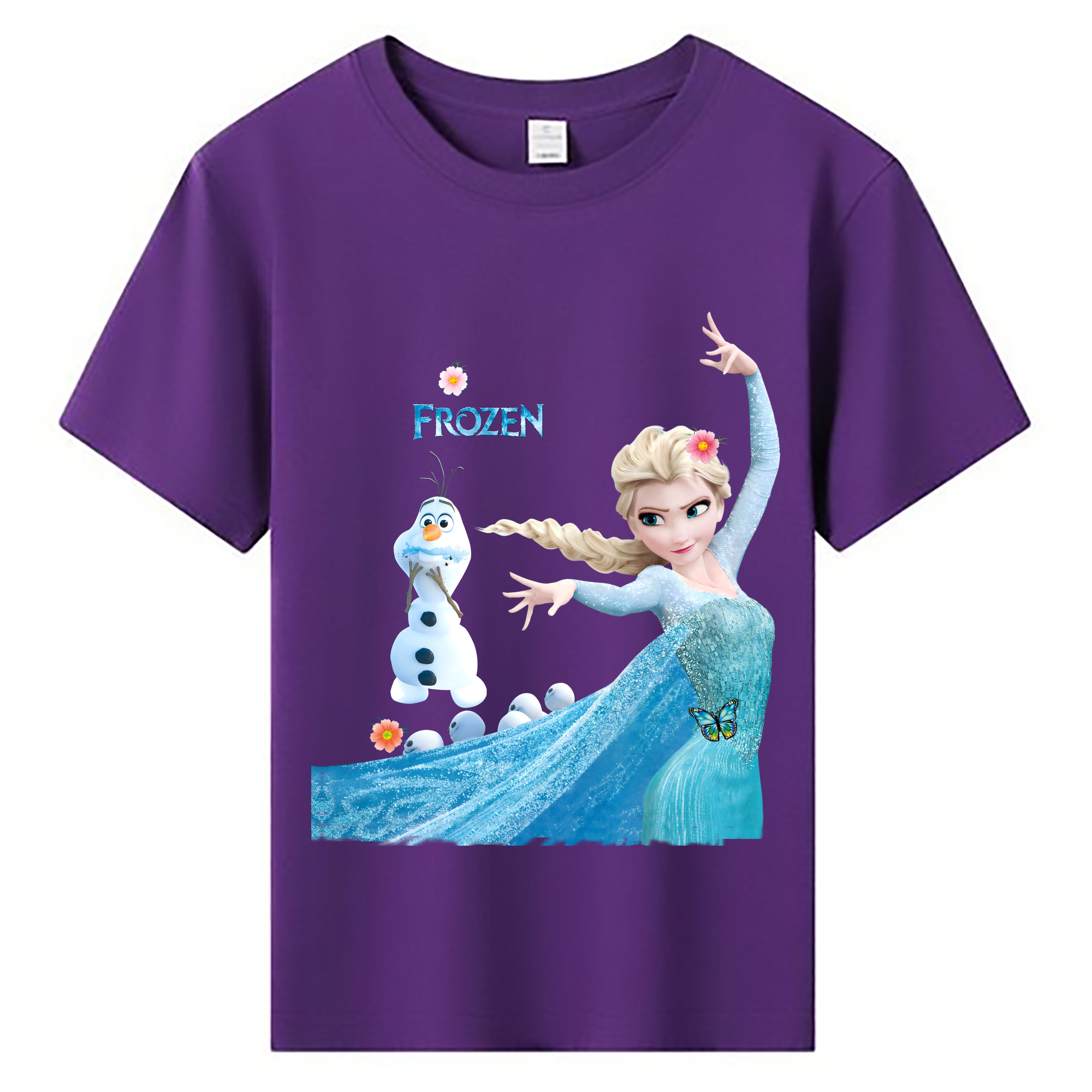 （画像用） アナと雪の女王 アンナ エルサ Frozen Anna Elsa 綿100％キッズTシャツ（フロントプリント）