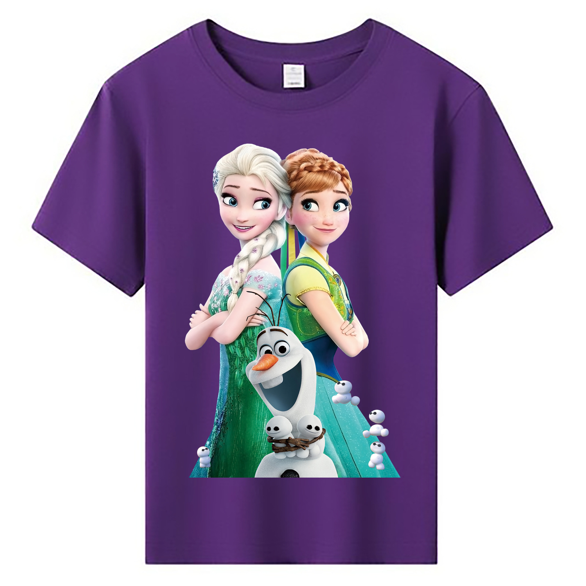 （画像用） アナと雪の女王 アンナ エルサ Frozen Anna Elsa 綿100％キッズTシャツ（フロントプリント）