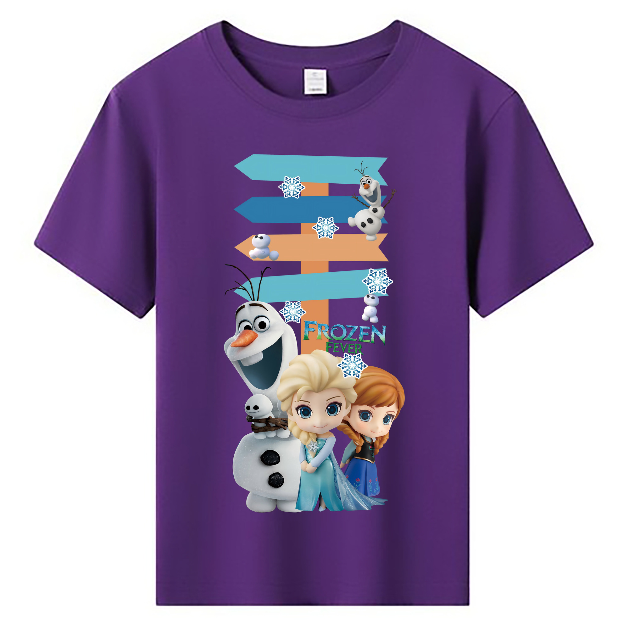 （画像用） アナと雪の女王 アンナ エルサ Frozen Anna Elsa 綿100％キッズTシャツ（フロントプリント）