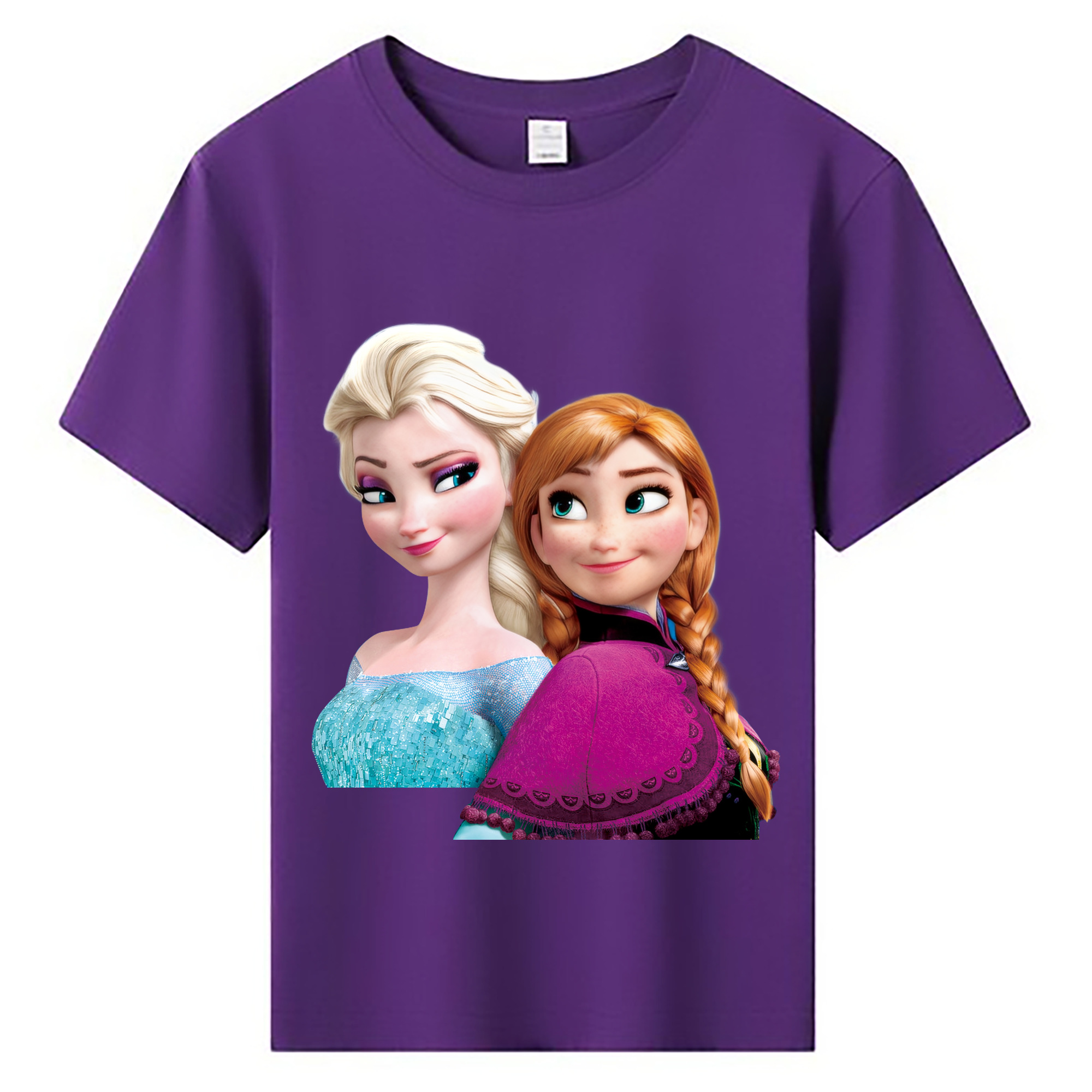 （画像用） アナと雪の女王 アンナ エルサ Frozen Anna Elsa 綿100％キッズTシャツ（フロントプリント）