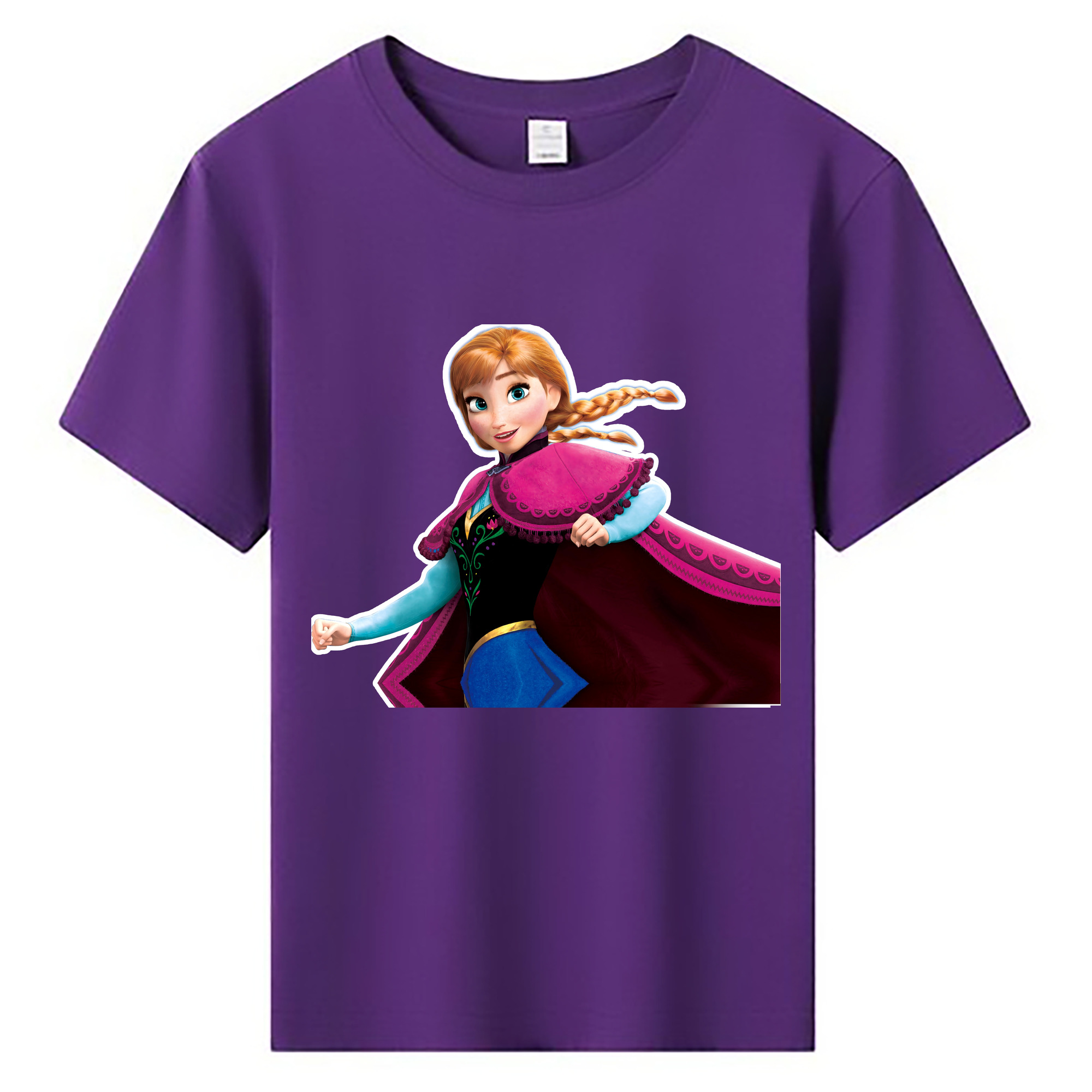 （画像用） アナと雪の女王 アンナ エルサ Frozen Anna Elsa 綿100％キッズTシャツ（フロントプリント）
