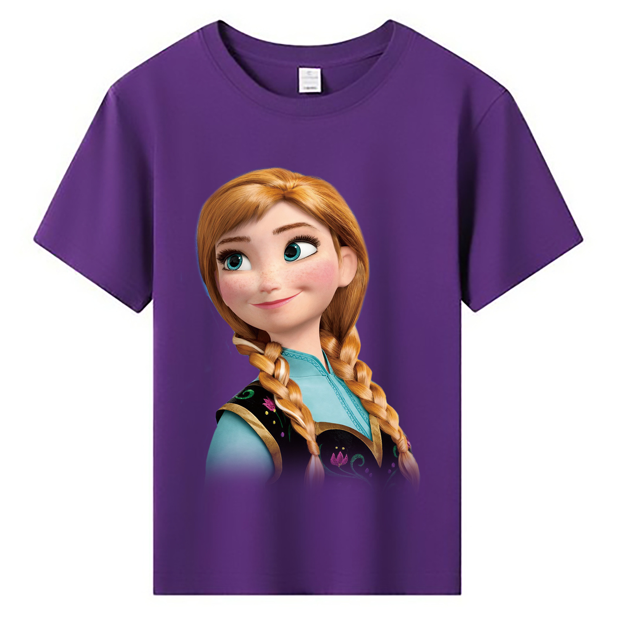 （画像用） アナと雪の女王 アンナ エルサ Frozen Anna Elsa 綿100％キッズTシャツ（フロントプリント）