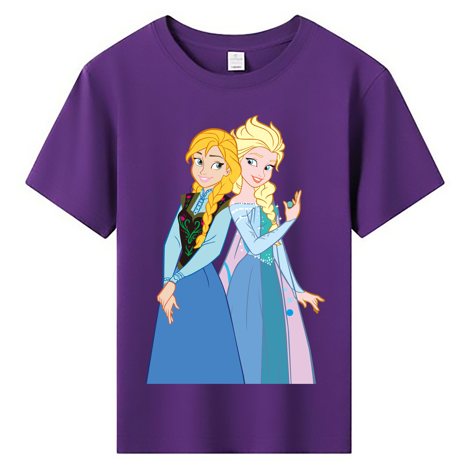 （画像用） アナと雪の女王 アンナ エルサ Frozen Anna Elsa 綿100％キッズTシャツ（フロントプリント）