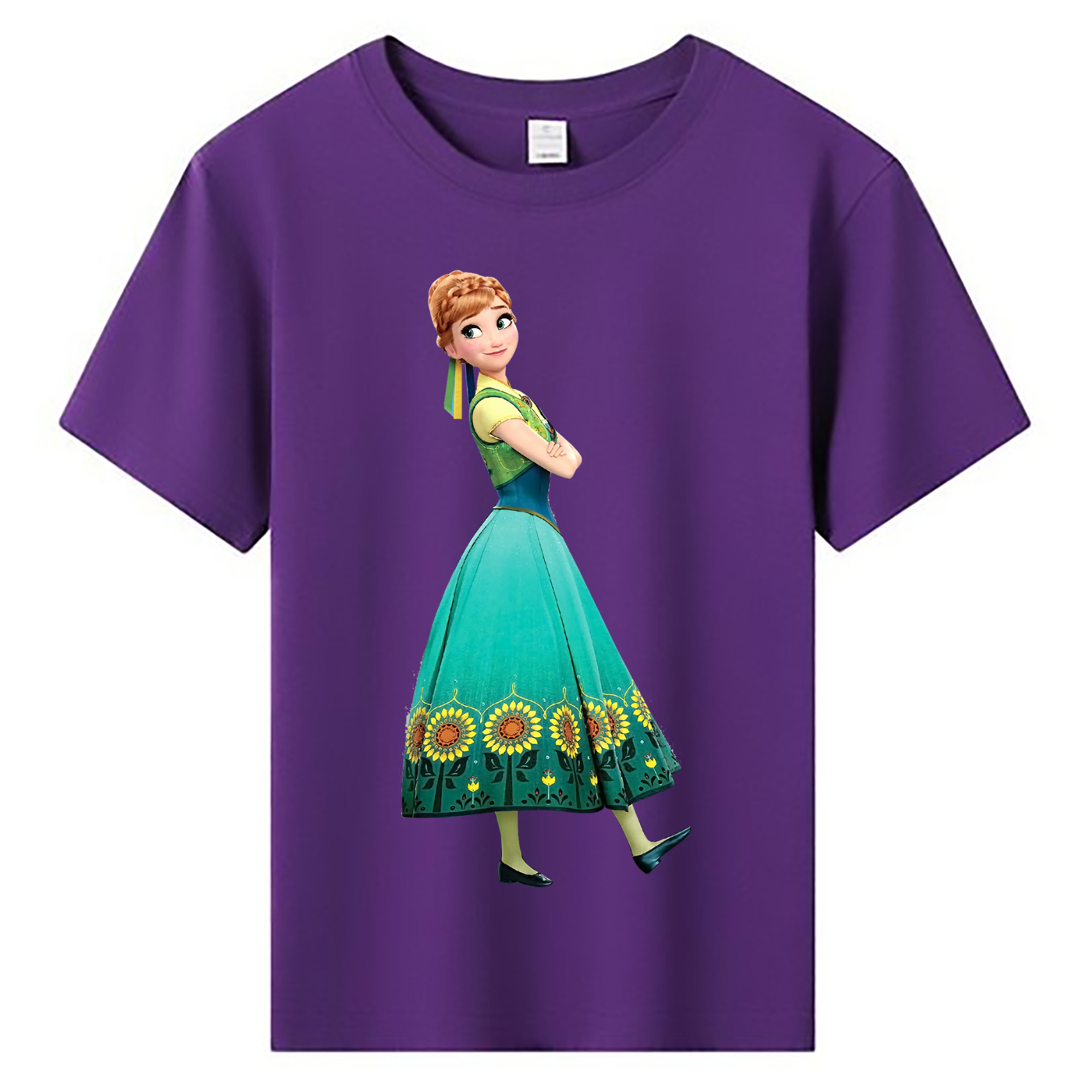 （画像用） アナと雪の女王 アンナ エルサ Frozen Anna Elsa 綿100％キッズTシャツ（フロントプリント）