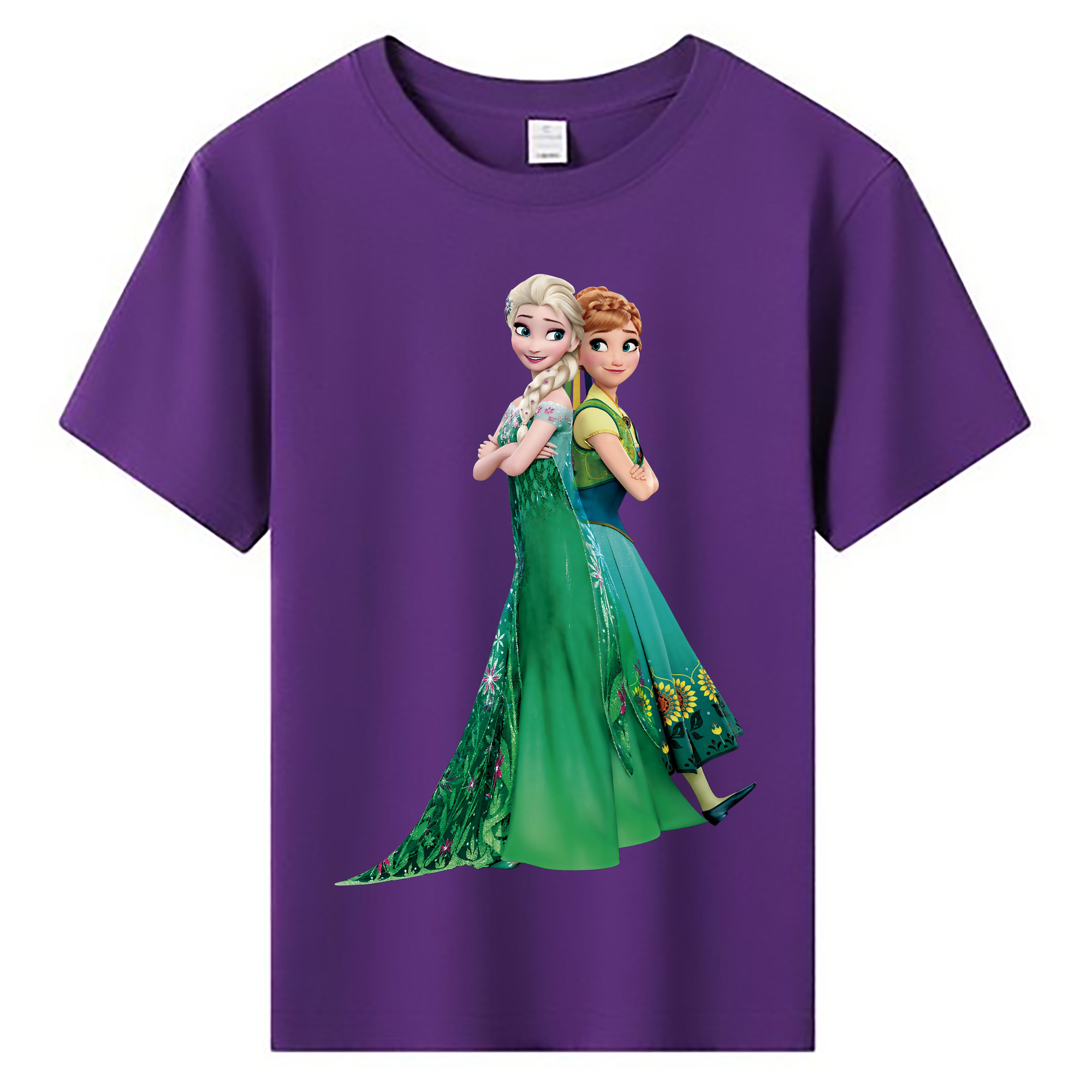 （画像用） アナと雪の女王 アンナ エルサ Frozen Anna Elsa 綿100％キッズTシャツ（フロントプリント）