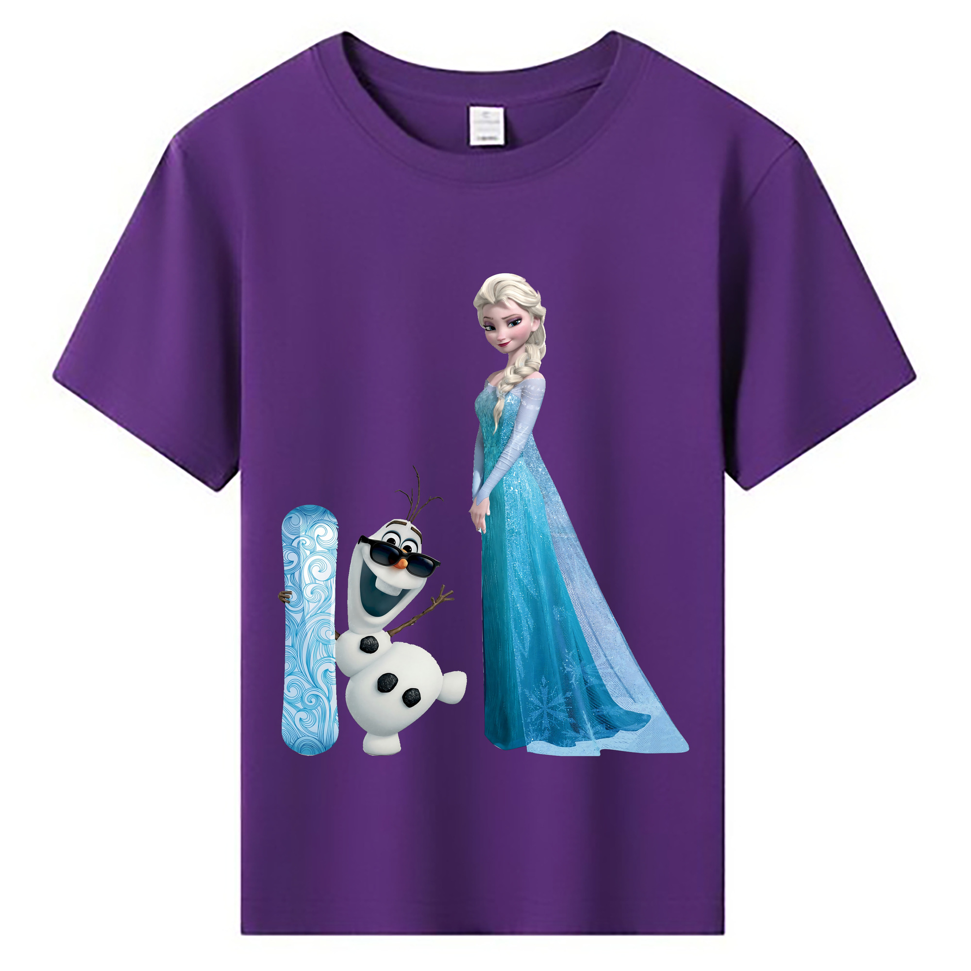 （画像用） アナと雪の女王 アンナ エルサ Frozen Anna Elsa 綿100％キッズTシャツ（フロントプリント）