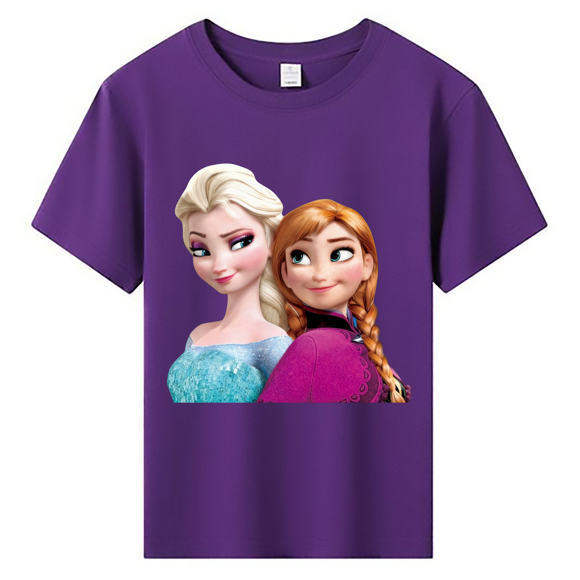 （画像用） アナと雪の女王 アンナ エルサ Frozen Anna Elsa 綿100％キッズTシャツ（フロントプリント）