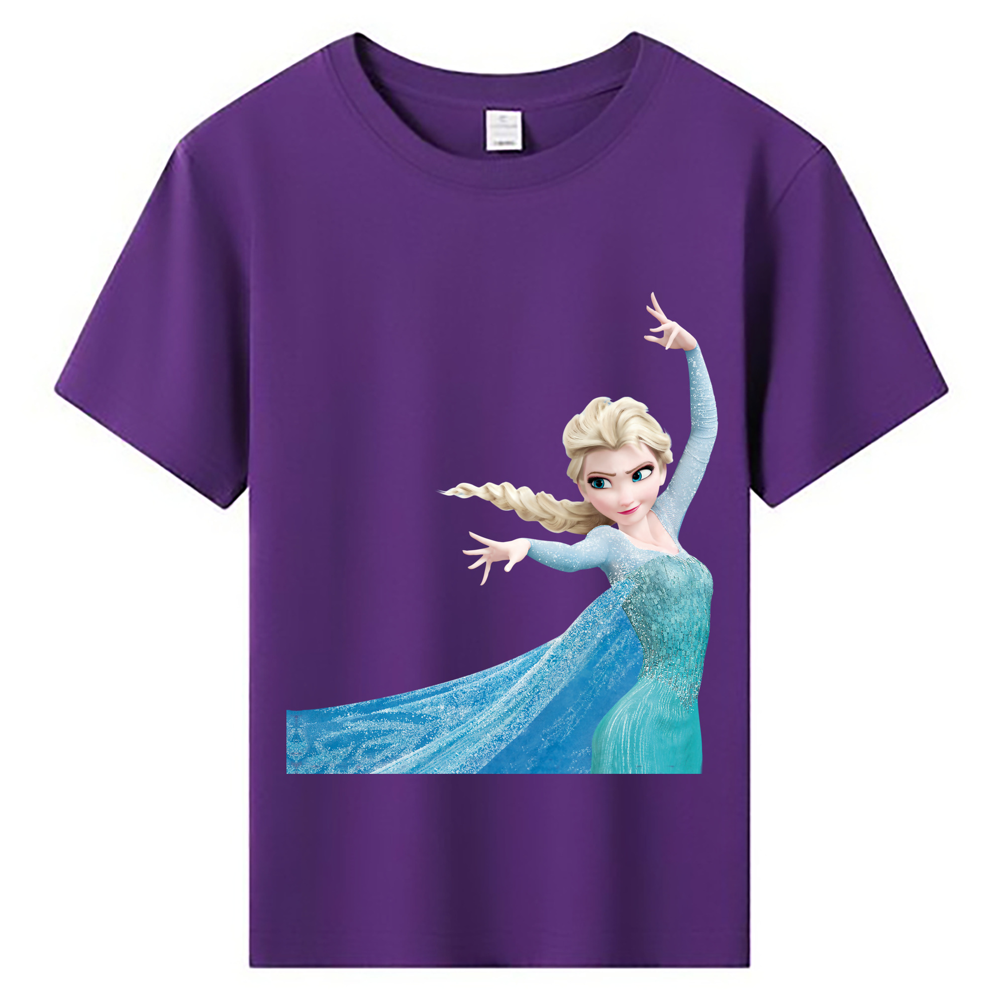 （画像用） アナと雪の女王 アンナ エルサ Frozen Anna Elsa 綿100％キッズTシャツ（フロントプリント）