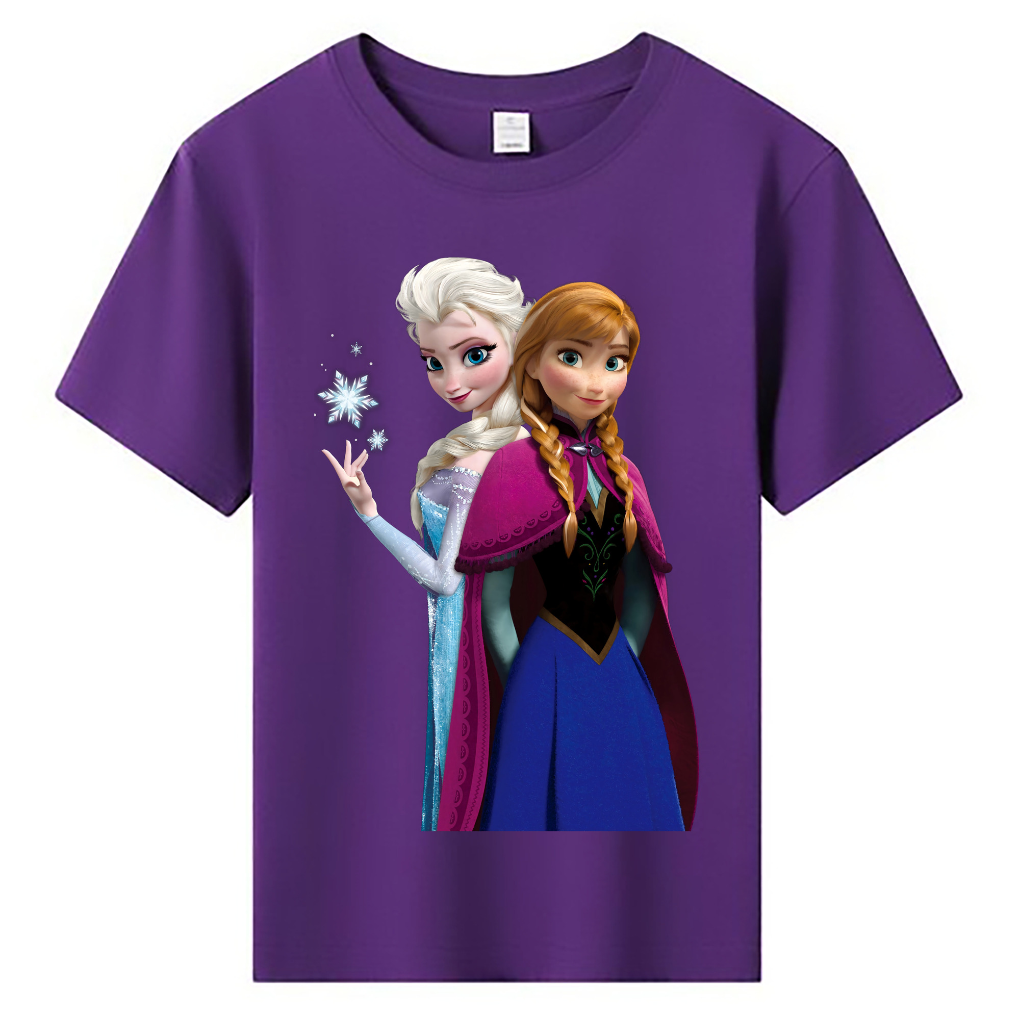 （画像用） アナと雪の女王 アンナ エルサ Frozen Anna Elsa 綿100％キッズTシャツ（フロントプリント）