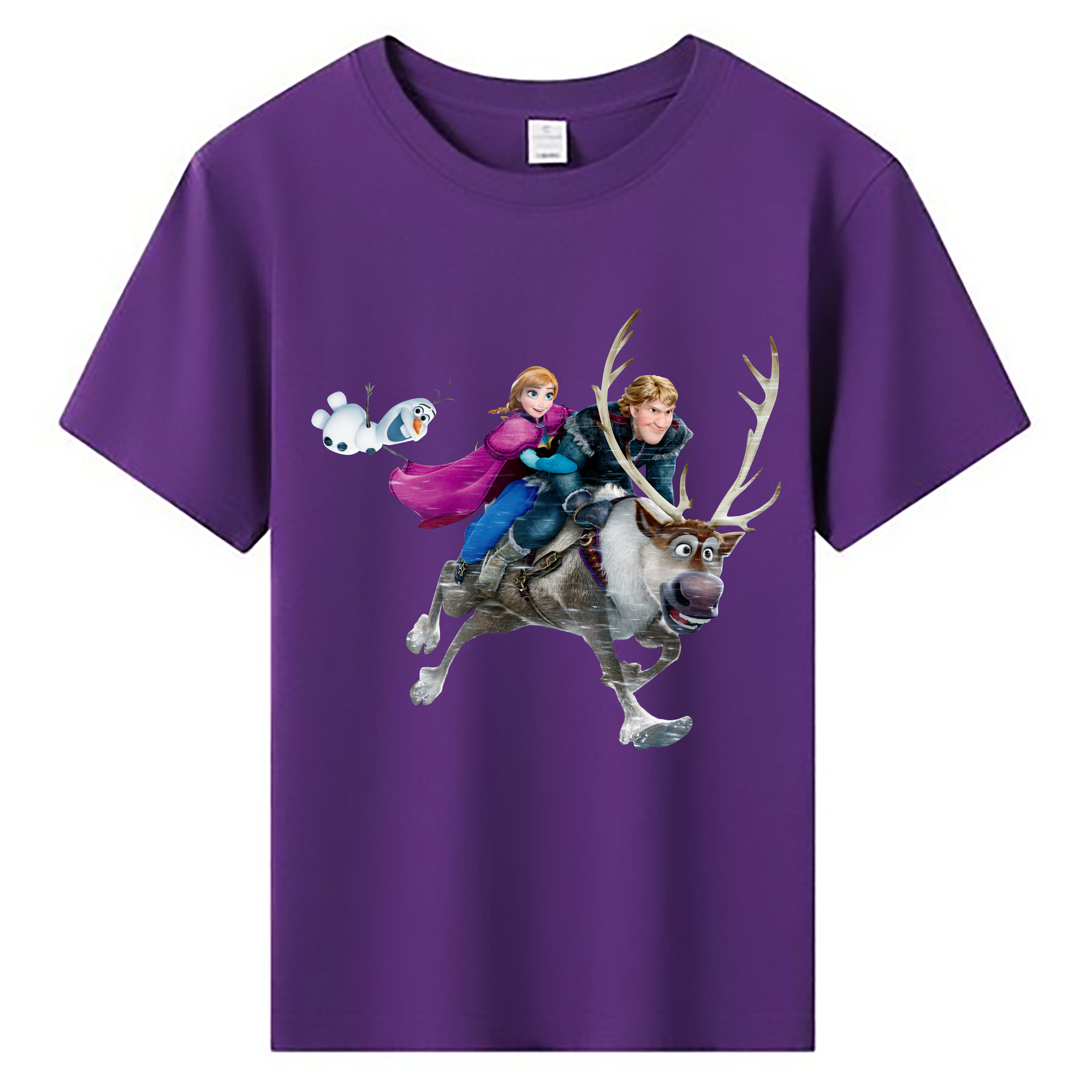 （画像用） アナと雪の女王 アンナ エルサ Frozen Anna Elsa 綿100％キッズTシャツ（フロントプリント）