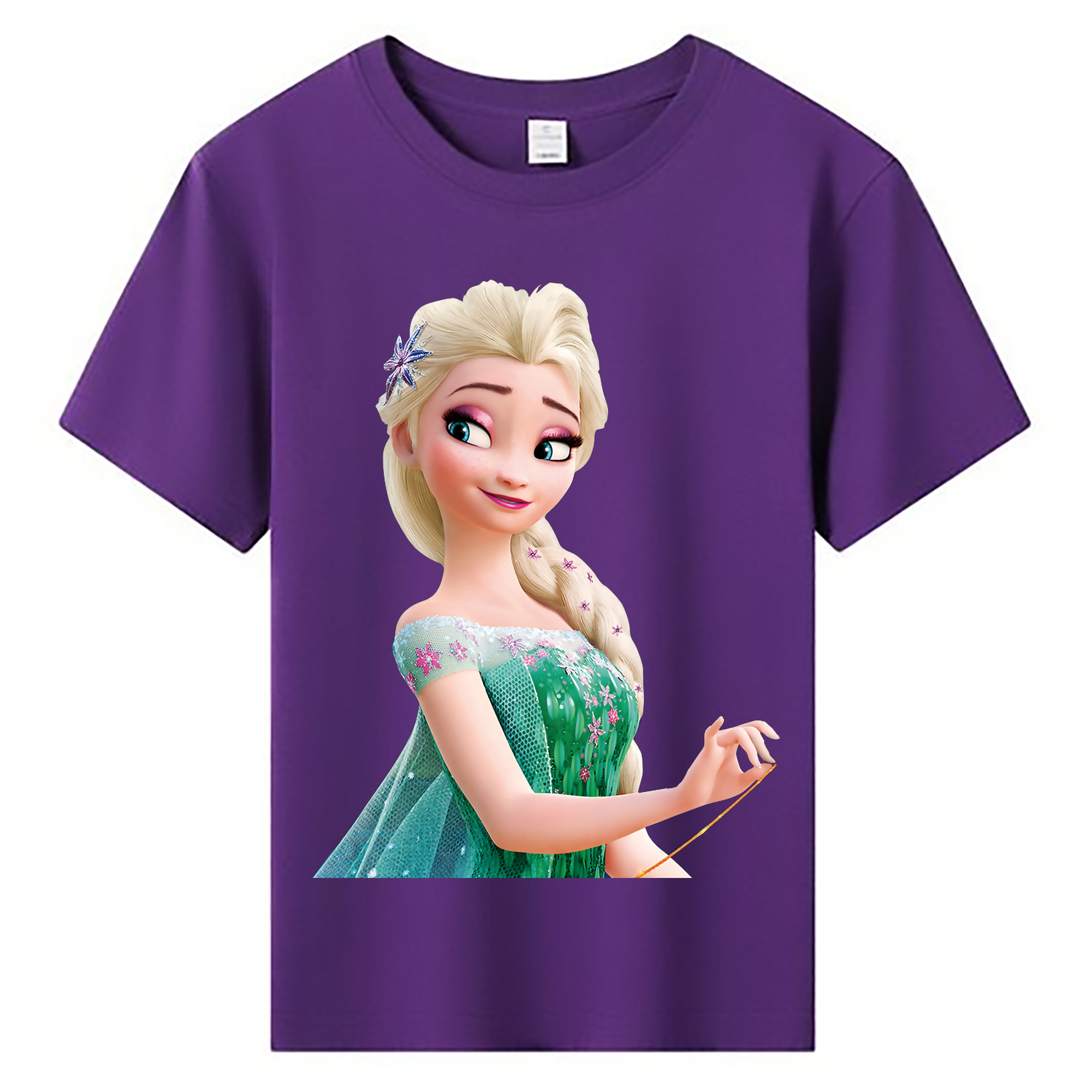 （画像用） アナと雪の女王 アンナ エルサ Frozen Anna Elsa 綿100％キッズTシャツ（フロントプリント）