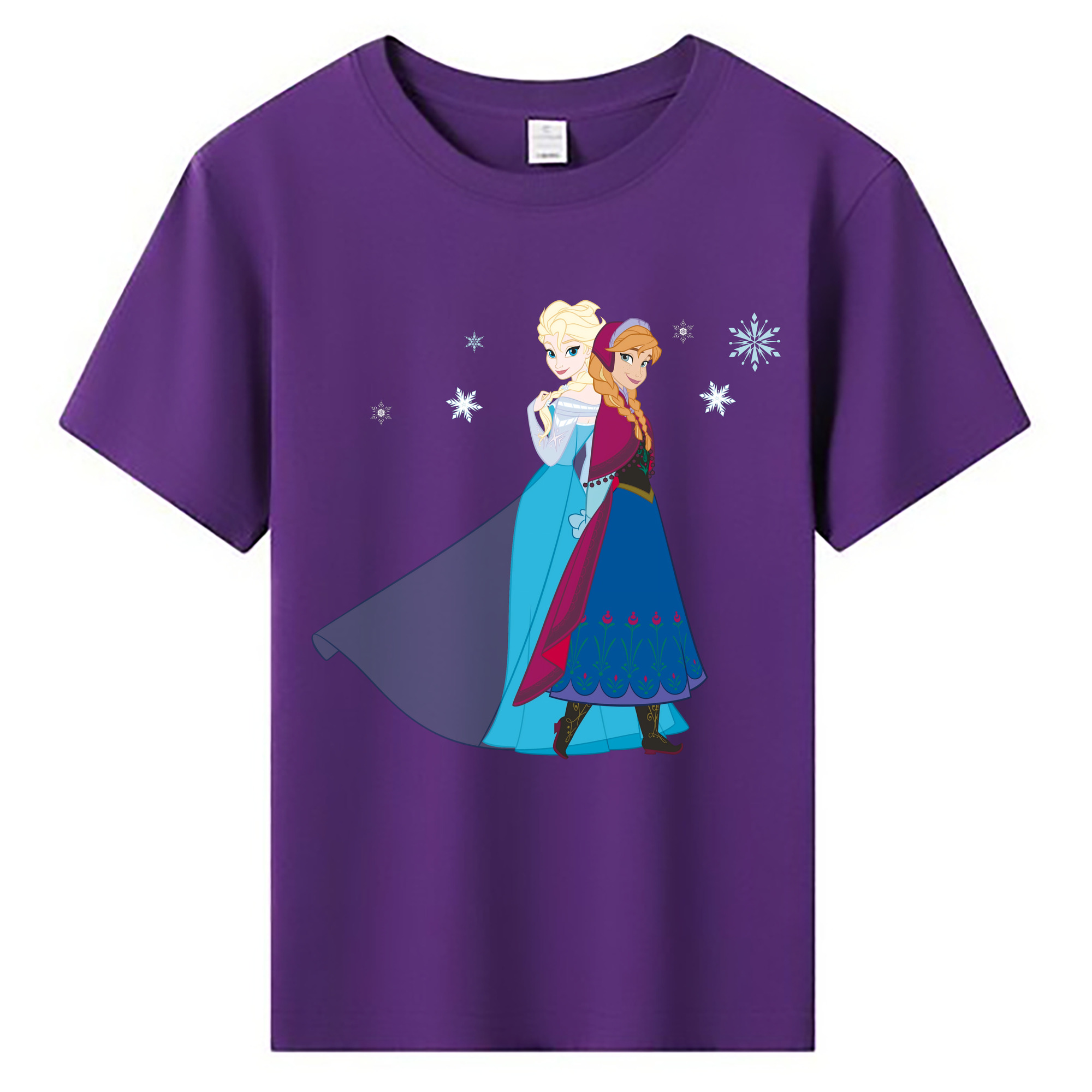 （画像用） アナと雪の女王 アンナ エルサ Frozen Anna Elsa 綿100％キッズTシャツ（フロントプリント）