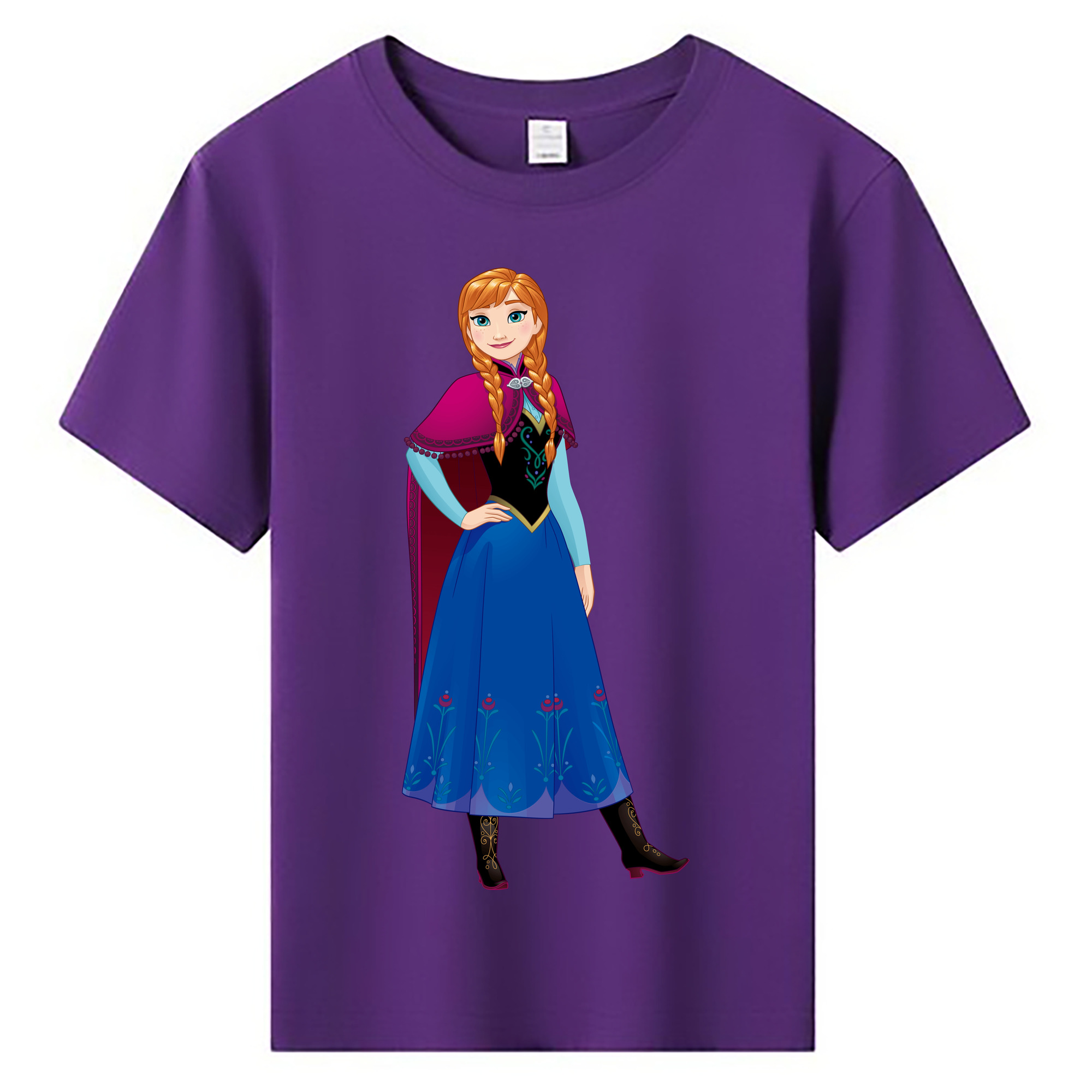 （画像用） アナと雪の女王 アンナ エルサ Frozen Anna Elsa 綿100％キッズTシャツ（フロントプリント）