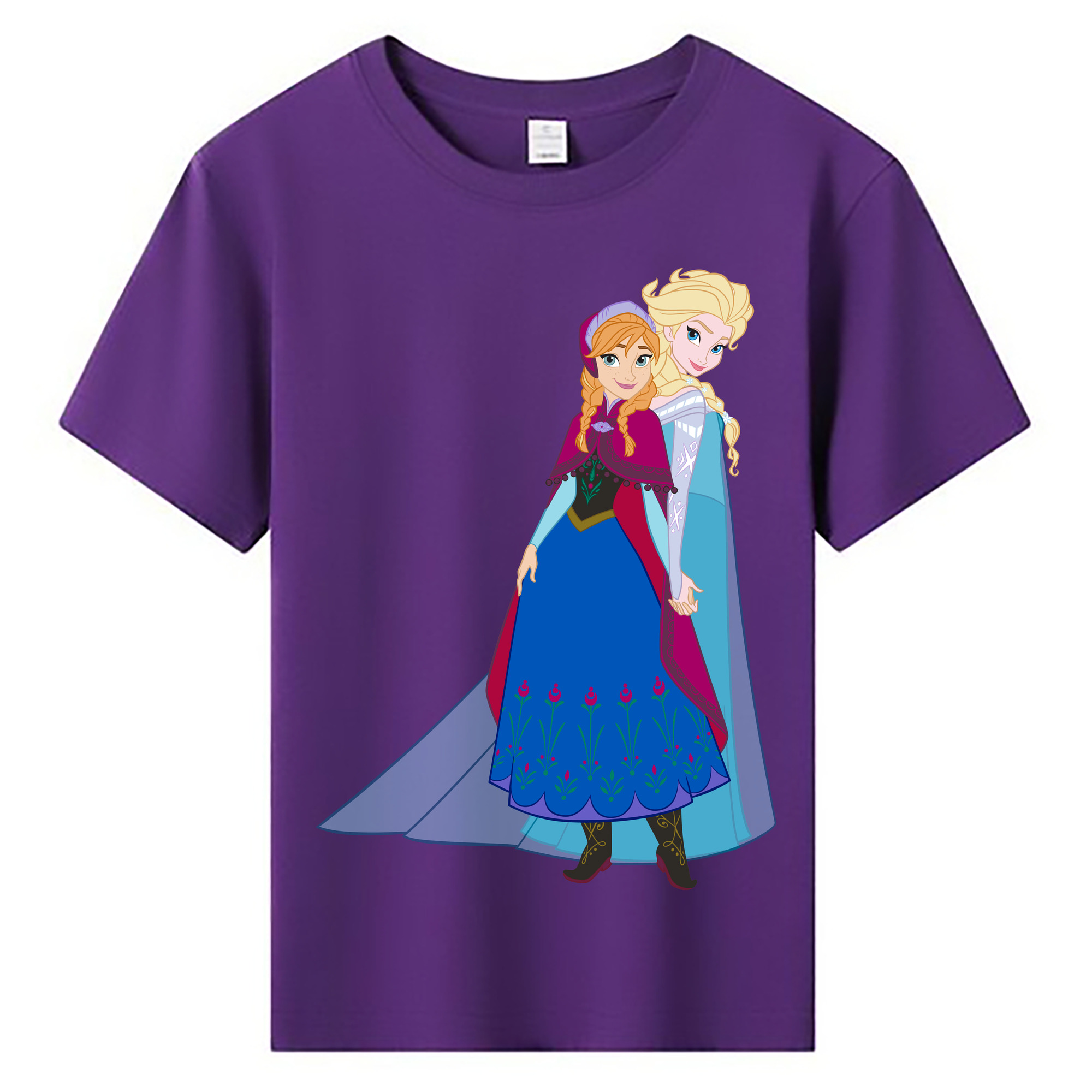 （画像用） アナと雪の女王 アンナ エルサ Frozen Anna Elsa 綿100％キッズTシャツ（フロントプリント）