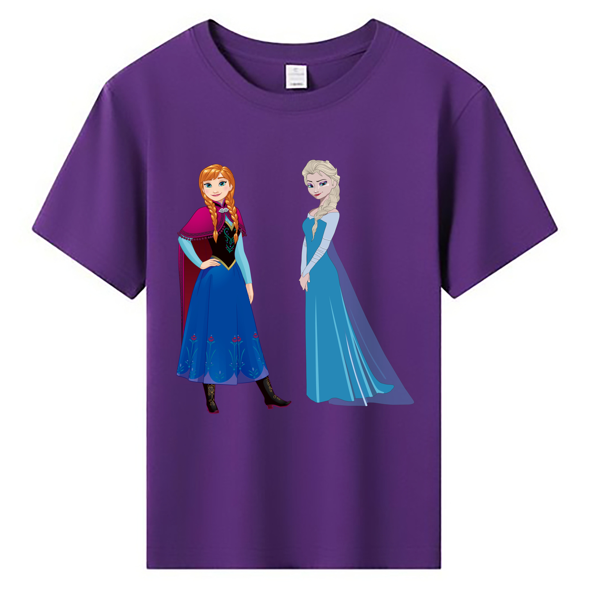 （画像用） アナと雪の女王 アンナ エルサ Frozen Anna Elsa 綿100％キッズTシャツ（フロントプリント）