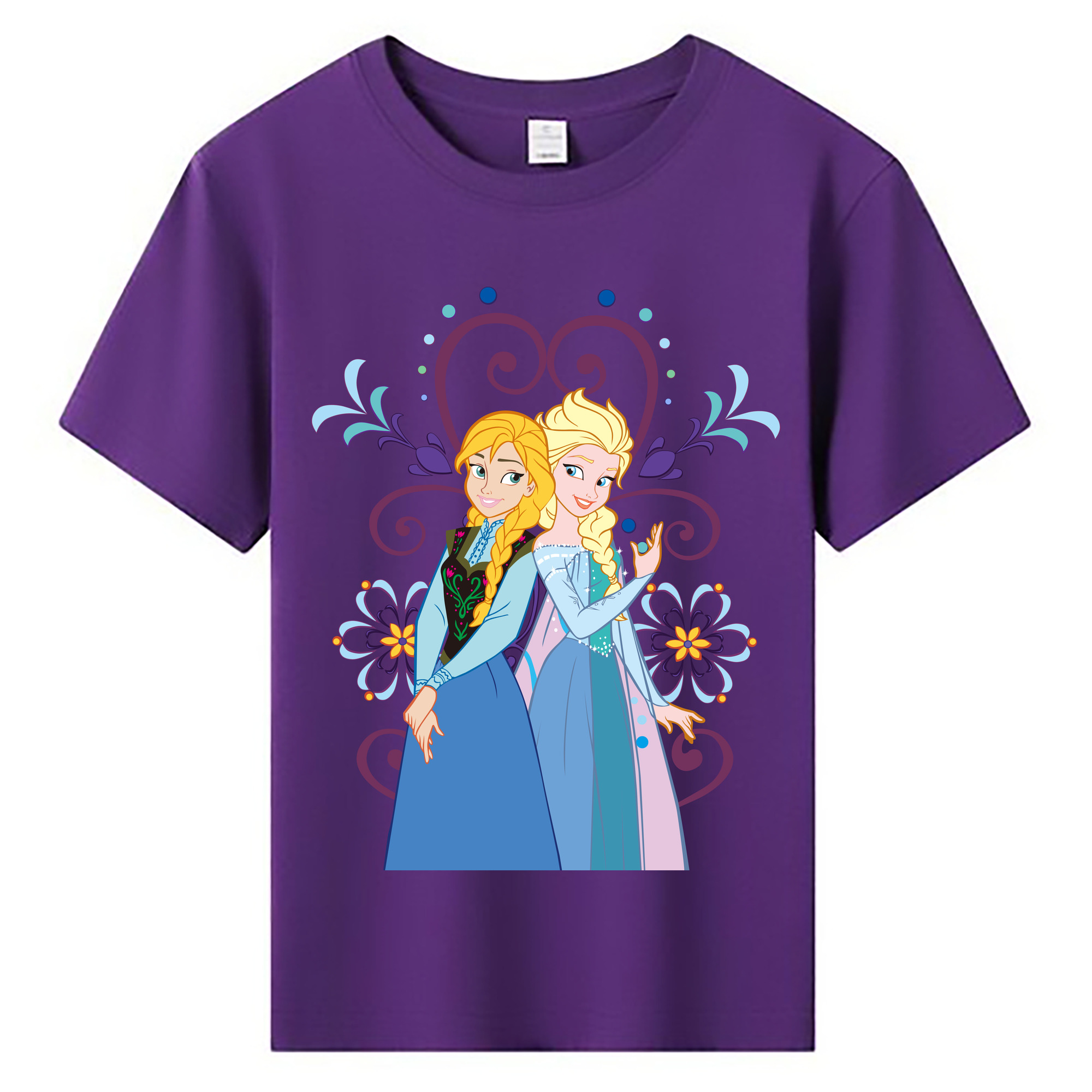 （画像用） アナと雪の女王 アンナ エルサ Frozen Anna Elsa 綿100％キッズTシャツ（フロントプリント）