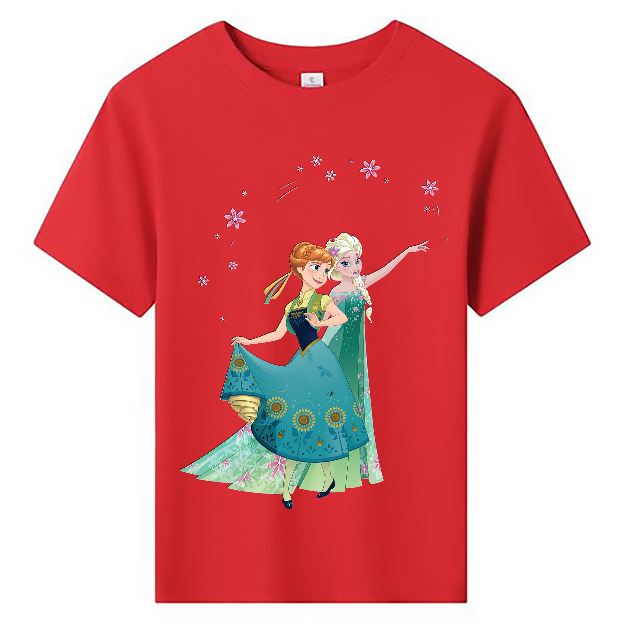 （画像用） アナと雪の女王 アンナ エルサ Frozen Anna Elsa 綿100％キッズTシャツ（フロントプリント）