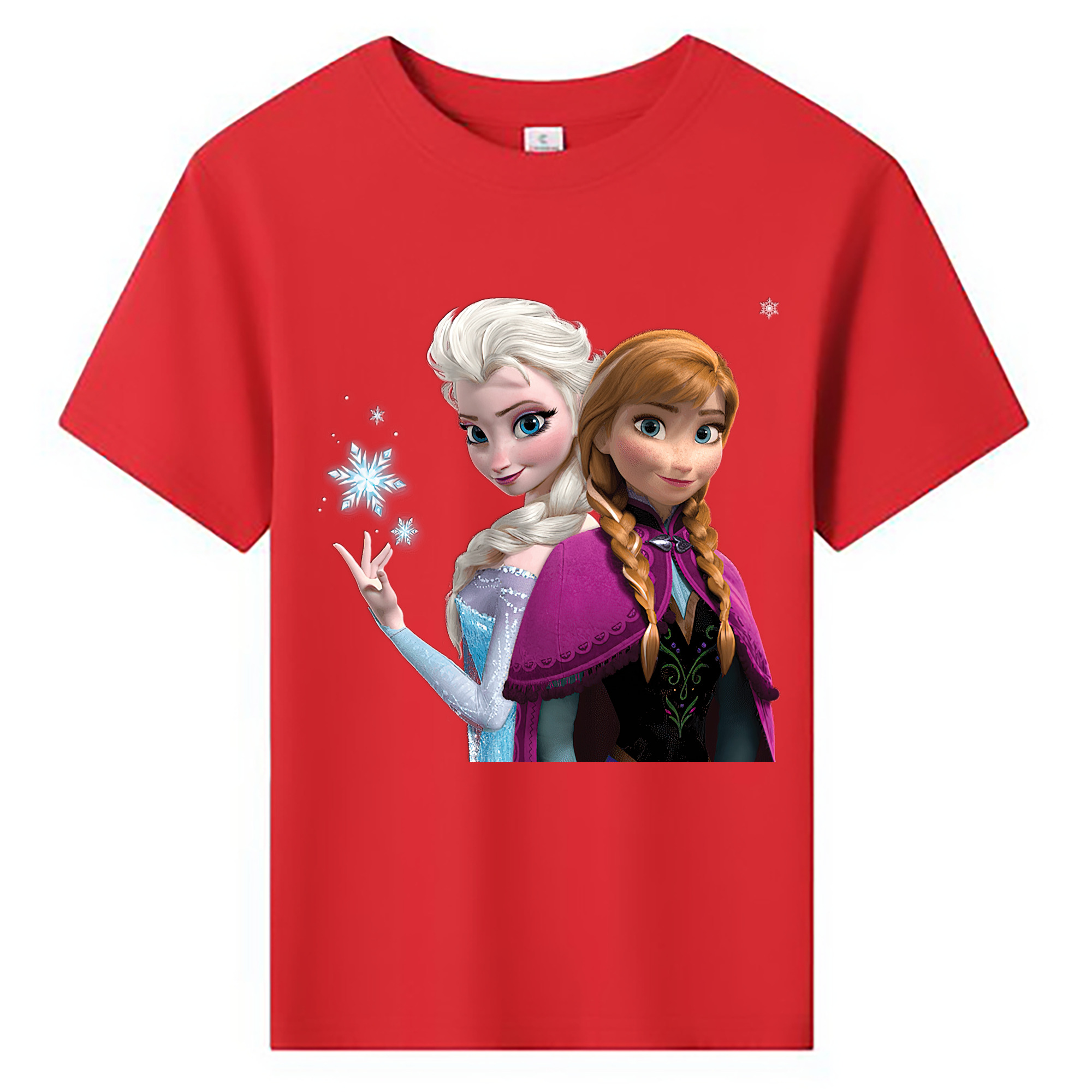 （画像用） アナと雪の女王 アンナ エルサ Frozen Anna Elsa 綿100％キッズTシャツ（フロントプリント）