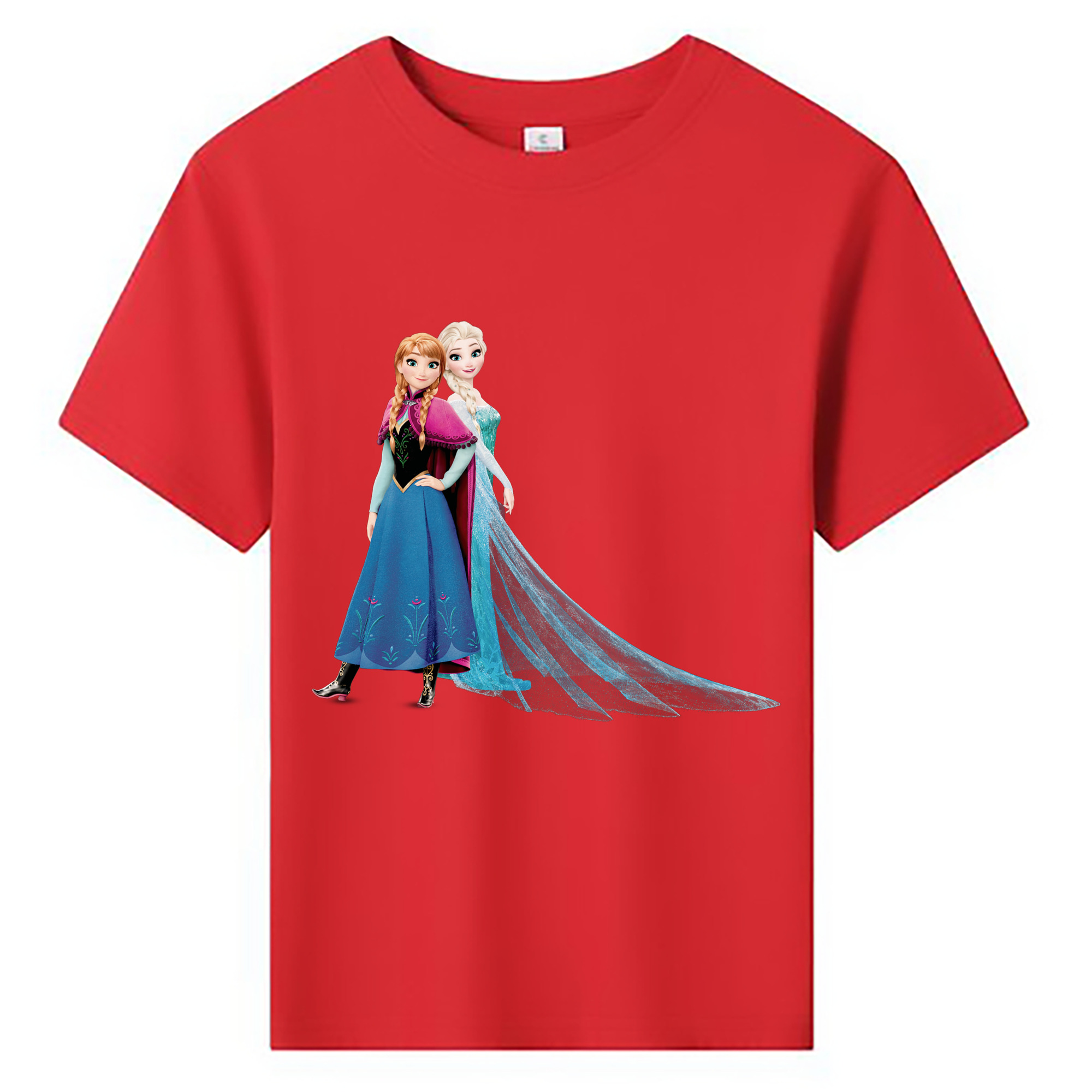 （画像用） アナと雪の女王 アンナ エルサ Frozen Anna Elsa 綿100％キッズTシャツ（フロントプリント）