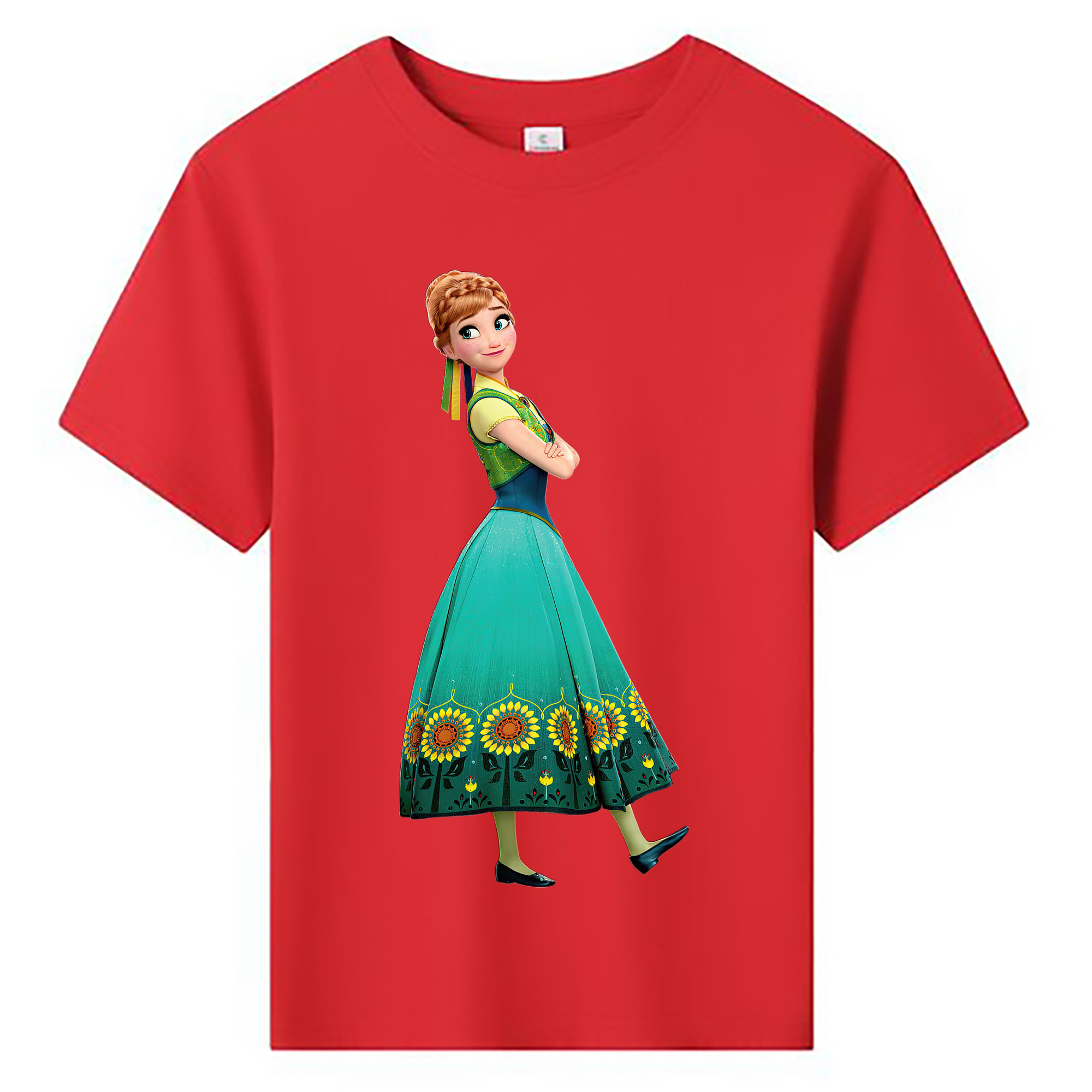 （画像用） アナと雪の女王 アンナ エルサ Frozen Anna Elsa 綿100％キッズTシャツ（フロントプリント）