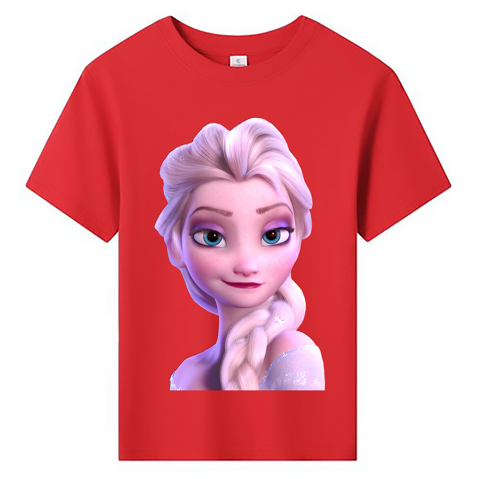 （画像用） アナと雪の女王 アンナ エルサ Frozen Anna Elsa 綿100％キッズTシャツ（フロントプリント）
