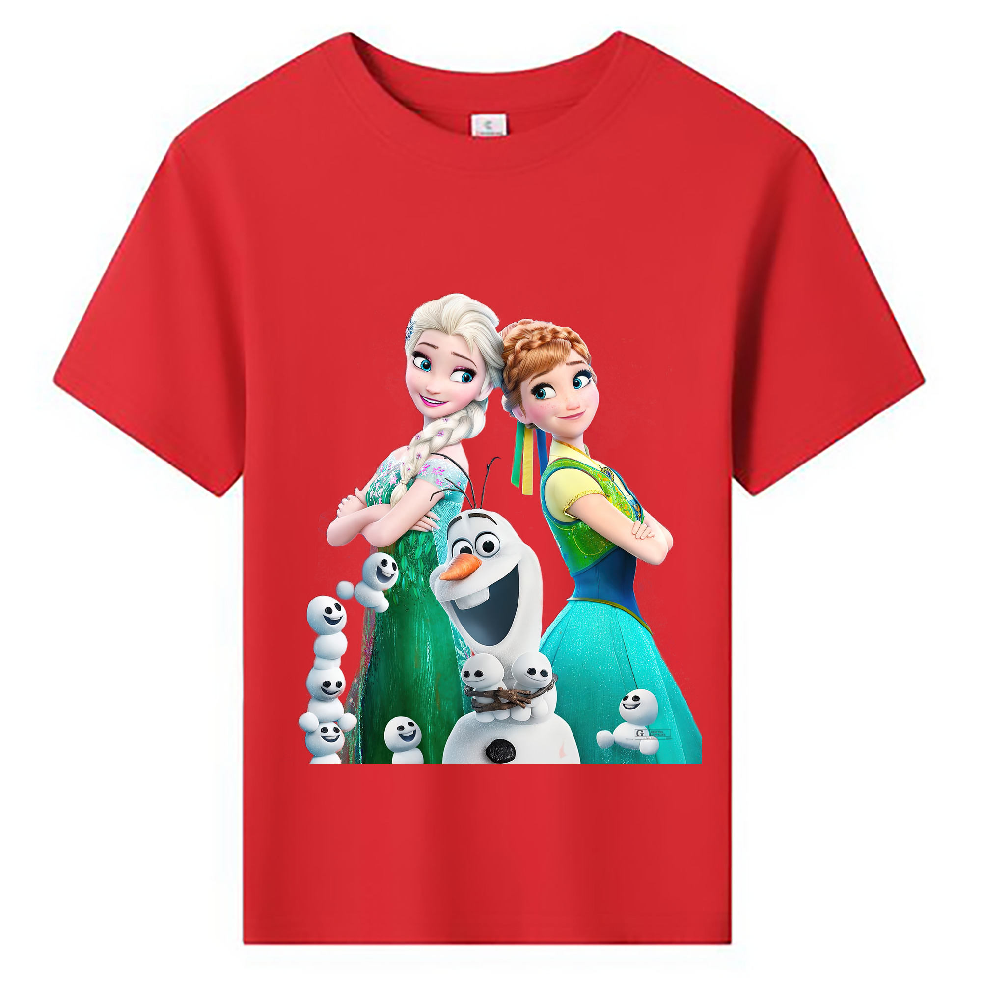 （画像用） アナと雪の女王 アンナ エルサ Frozen Anna Elsa 綿100％キッズTシャツ（フロントプリント）