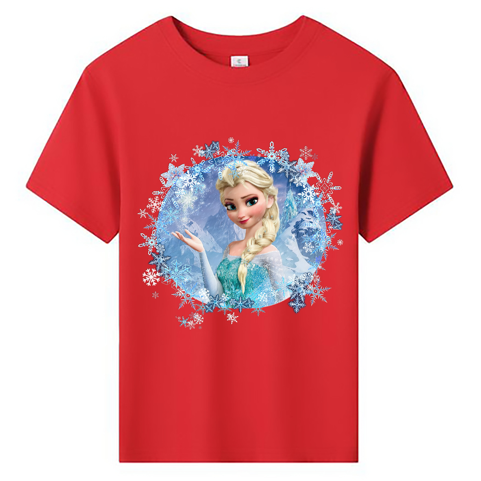 （画像用） アナと雪の女王 アンナ エルサ Frozen Anna Elsa 綿100％キッズTシャツ（フロントプリント）