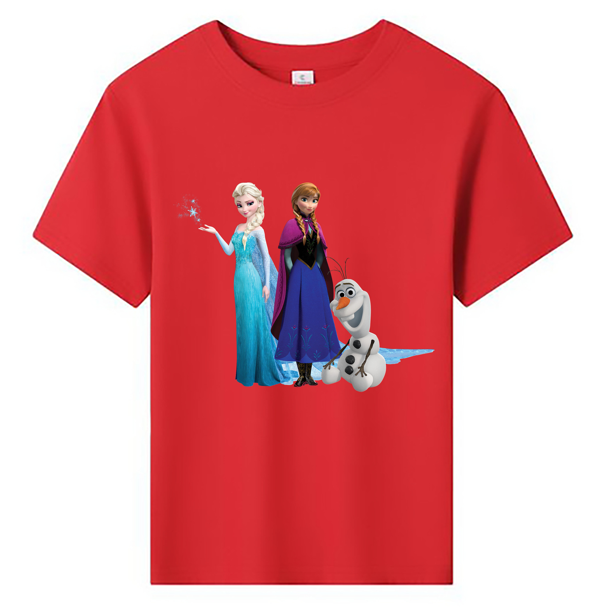 （画像用） アナと雪の女王 アンナ エルサ Frozen Anna Elsa 綿100％キッズTシャツ（フロントプリント）