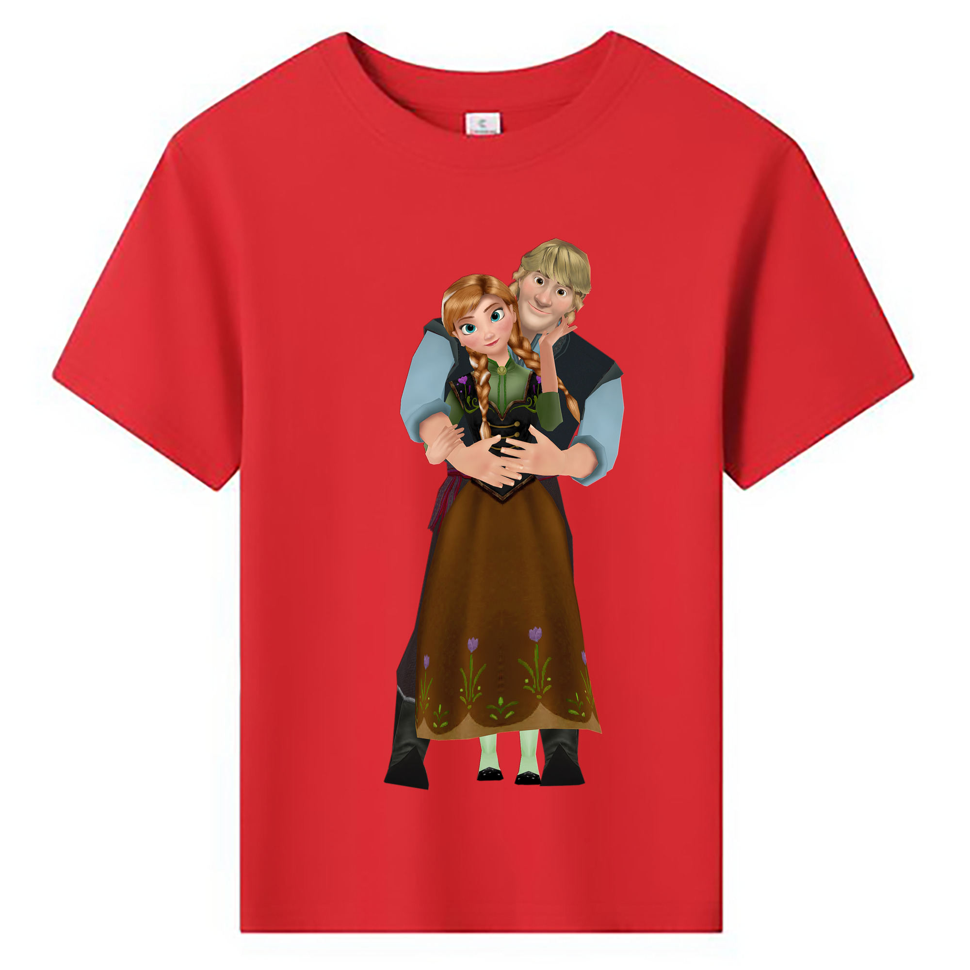 （画像用） アナと雪の女王 アンナ エルサ Frozen Anna Elsa 綿100％キッズTシャツ（フロントプリント）