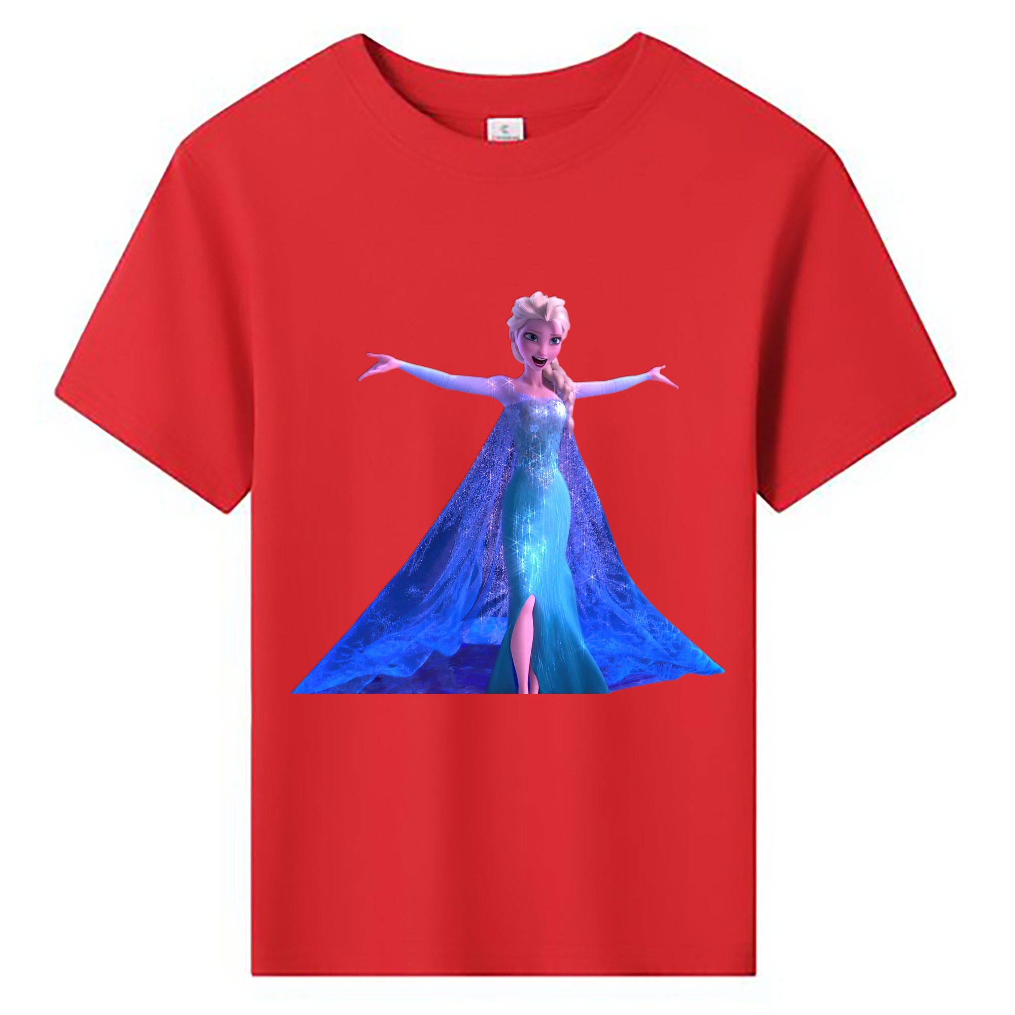 （画像用） アナと雪の女王 アンナ エルサ Frozen Anna Elsa 綿100％キッズTシャツ（フロントプリント）