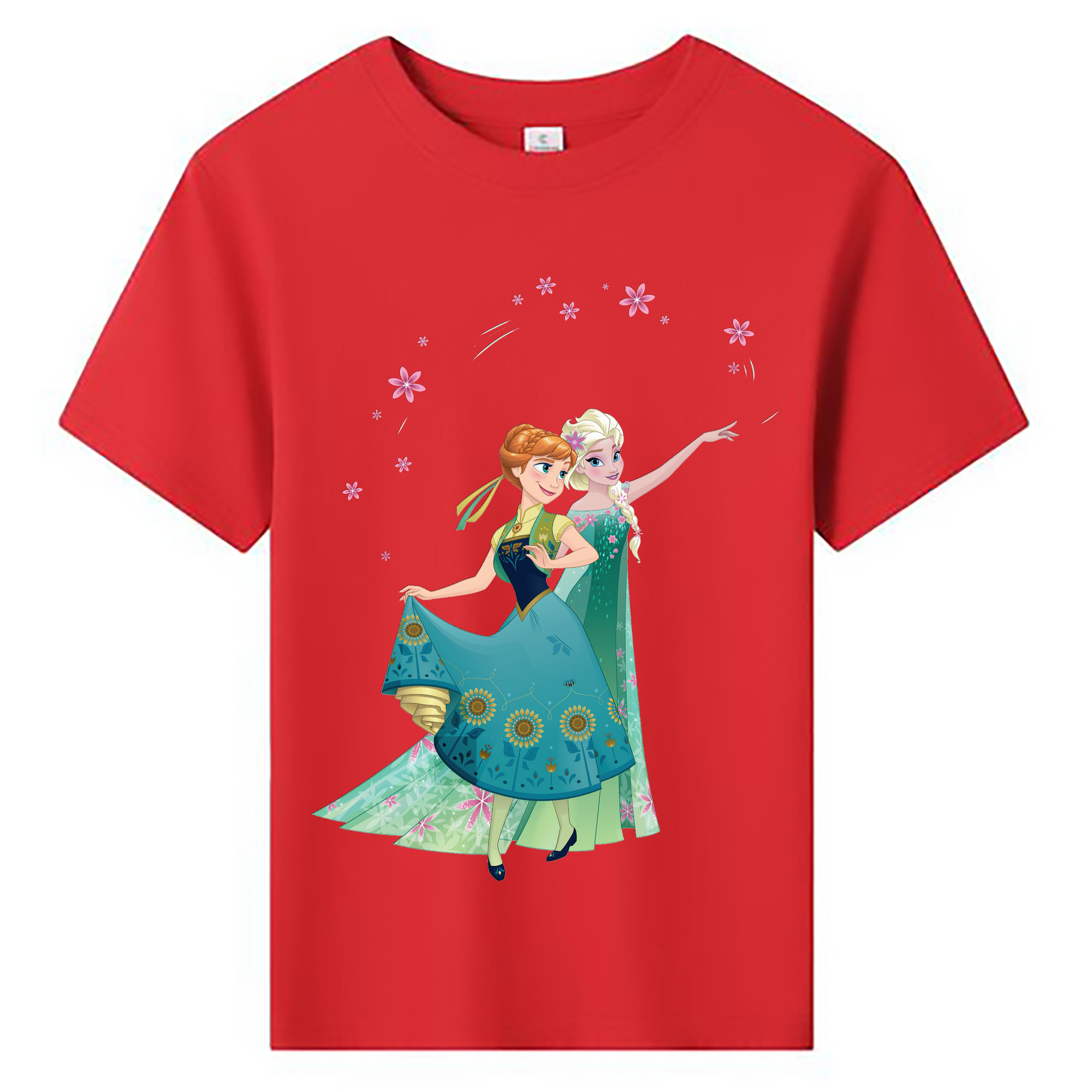（画像用） アナと雪の女王 アンナ エルサ Frozen Anna Elsa 綿100％キッズTシャツ（フロントプリント）
