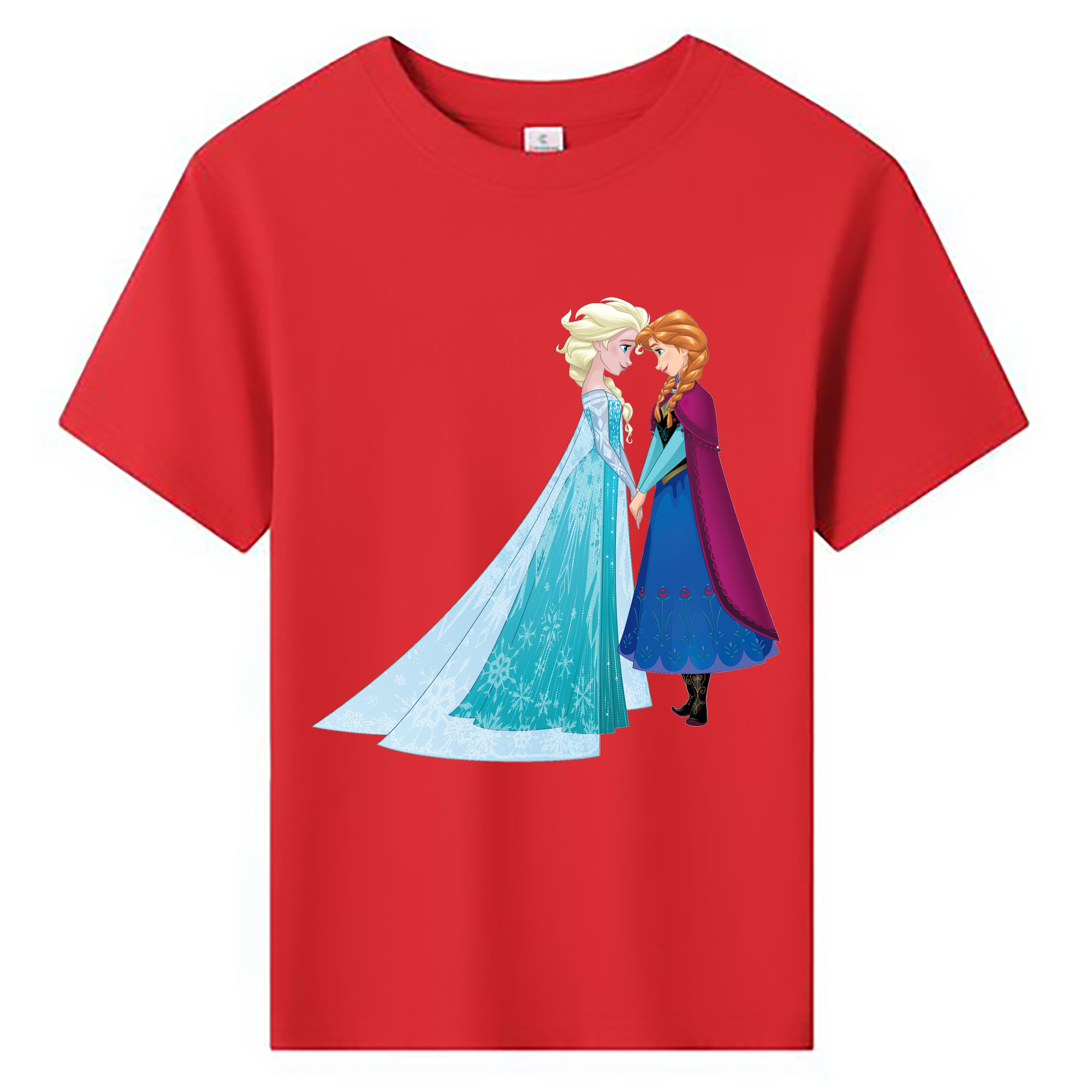 （画像用） アナと雪の女王 アンナ エルサ Frozen Anna Elsa 綿100％キッズTシャツ（フロントプリント）