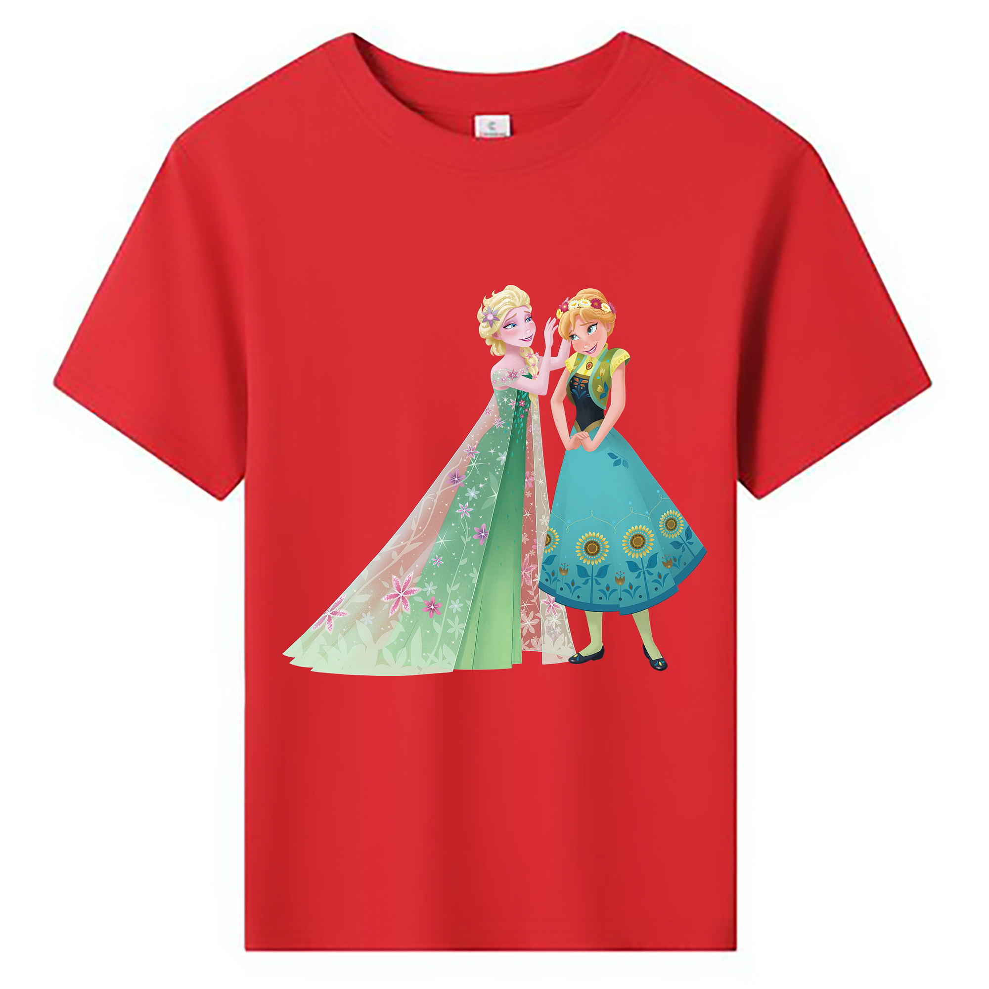 （画像用） アナと雪の女王 アンナ エルサ Frozen Anna Elsa 綿100％キッズTシャツ（フロントプリント）