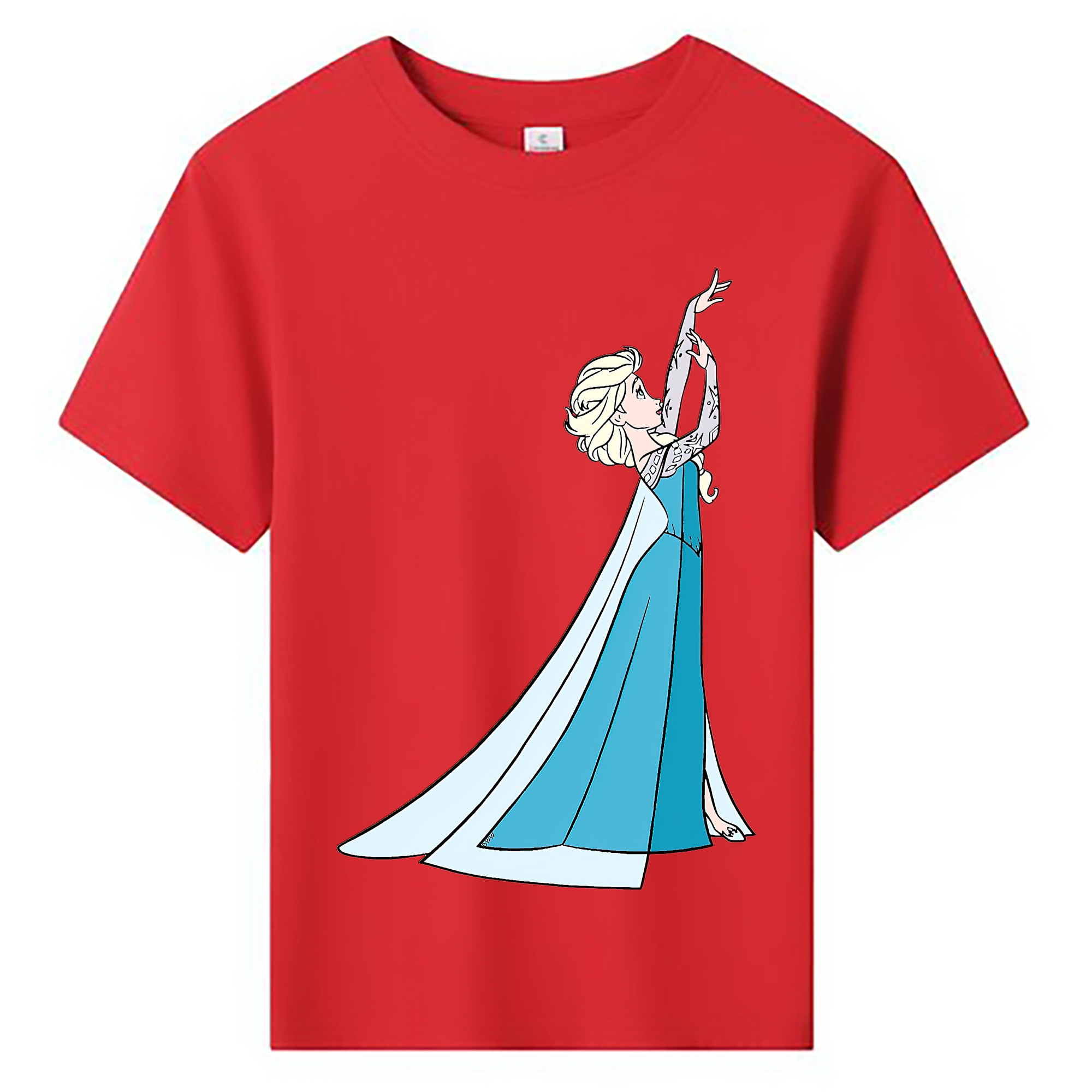 （画像用） アナと雪の女王 アンナ エルサ Frozen Anna Elsa 綿100％キッズTシャツ（フロントプリント）