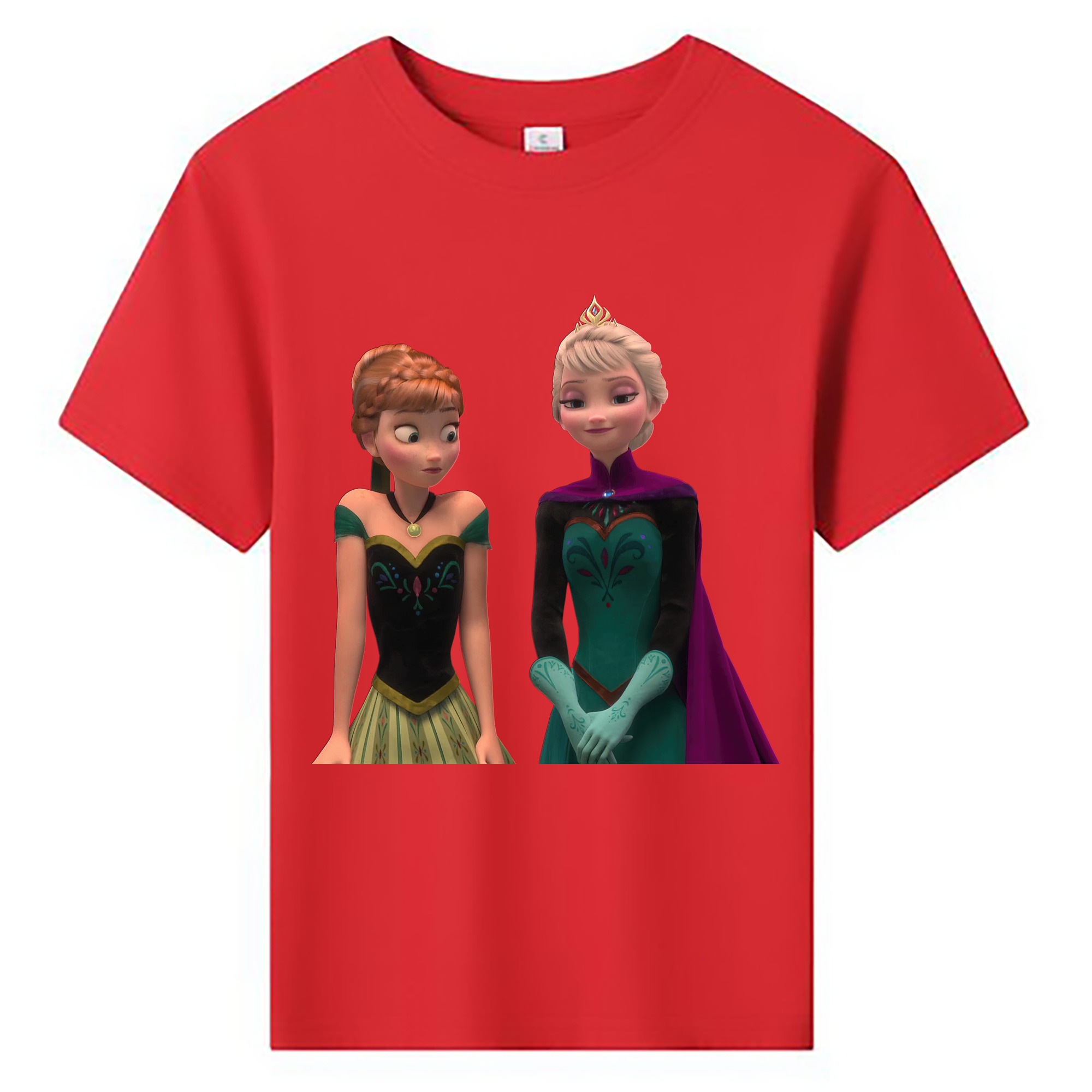 （画像用） アナと雪の女王 アンナ エルサ Frozen Anna Elsa 綿100％キッズTシャツ（フロントプリント）