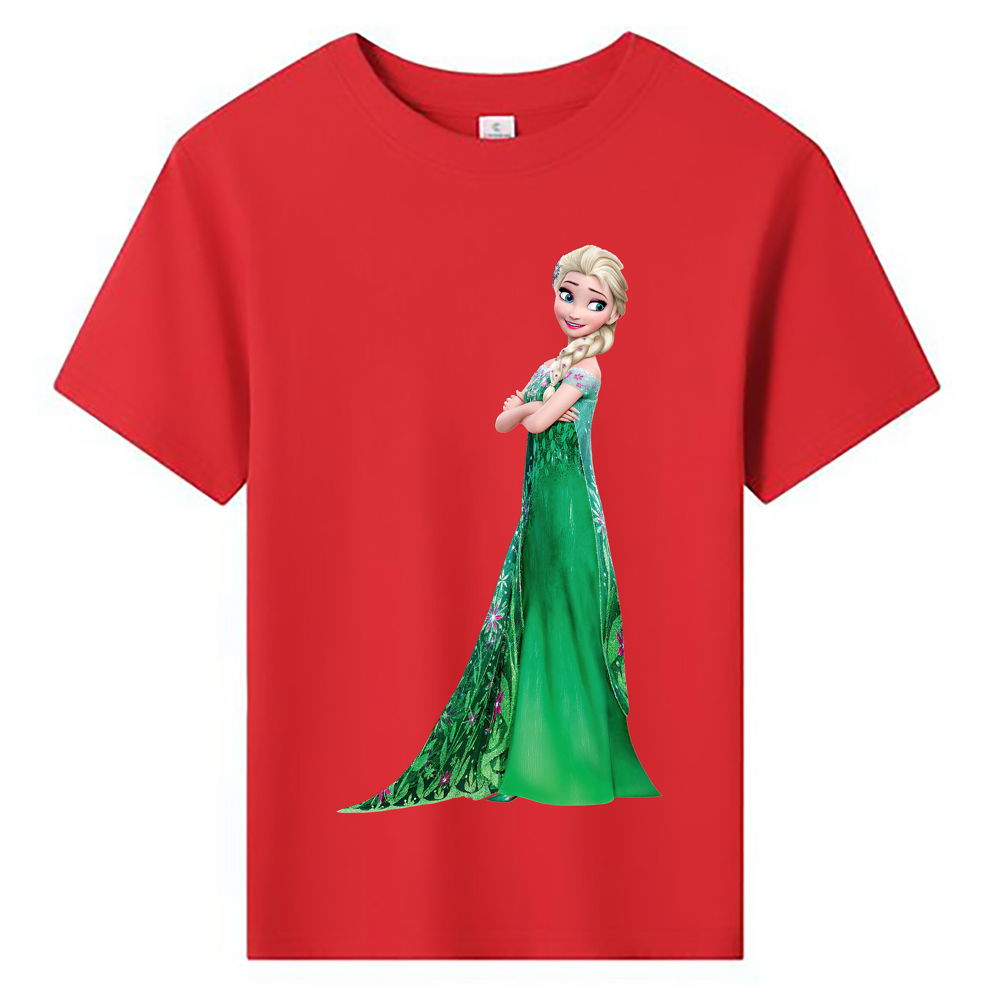 （画像用） アナと雪の女王 アンナ エルサ Frozen Anna Elsa 綿100％キッズTシャツ（フロントプリント）