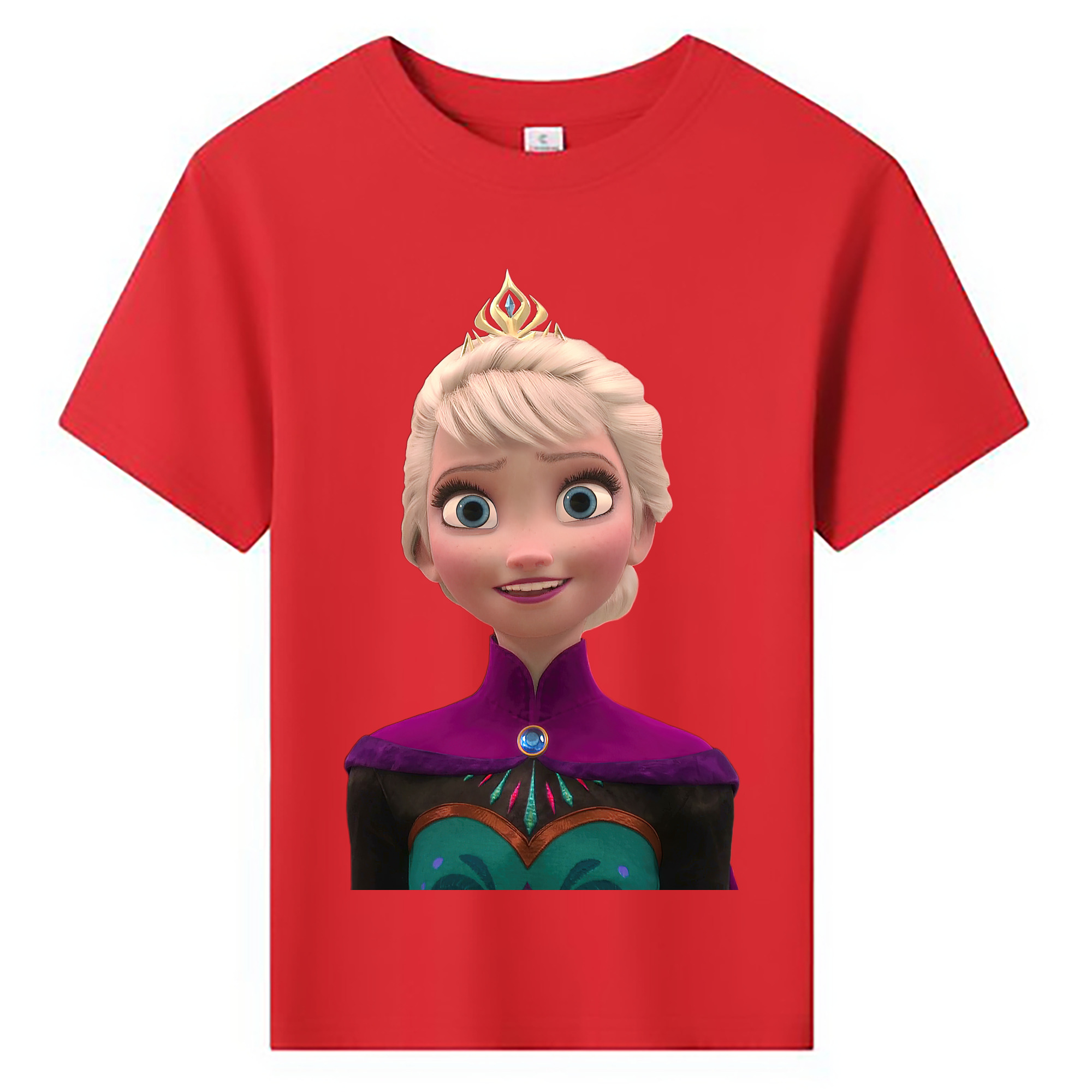 （画像用） アナと雪の女王 アンナ エルサ Frozen Anna Elsa 綿100％キッズTシャツ（フロントプリント）