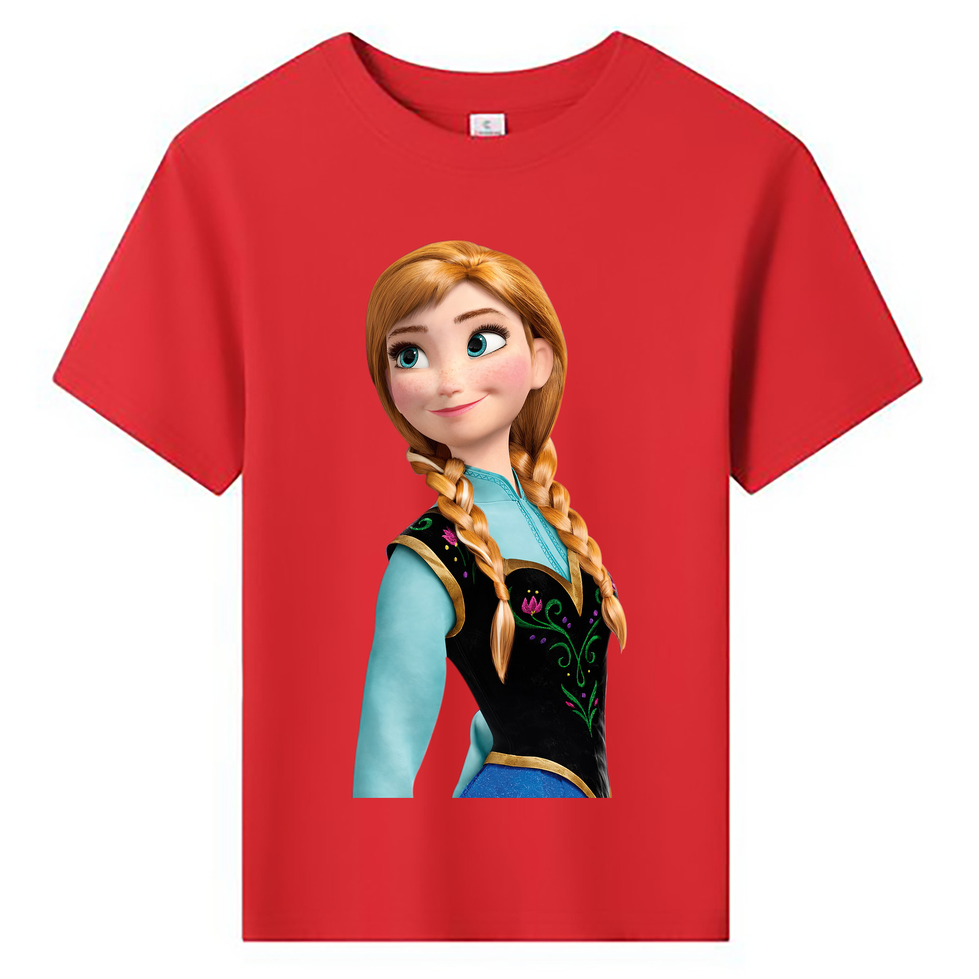 （画像用） アナと雪の女王 アンナ エルサ Frozen Anna Elsa 綿100％キッズTシャツ（フロントプリント）