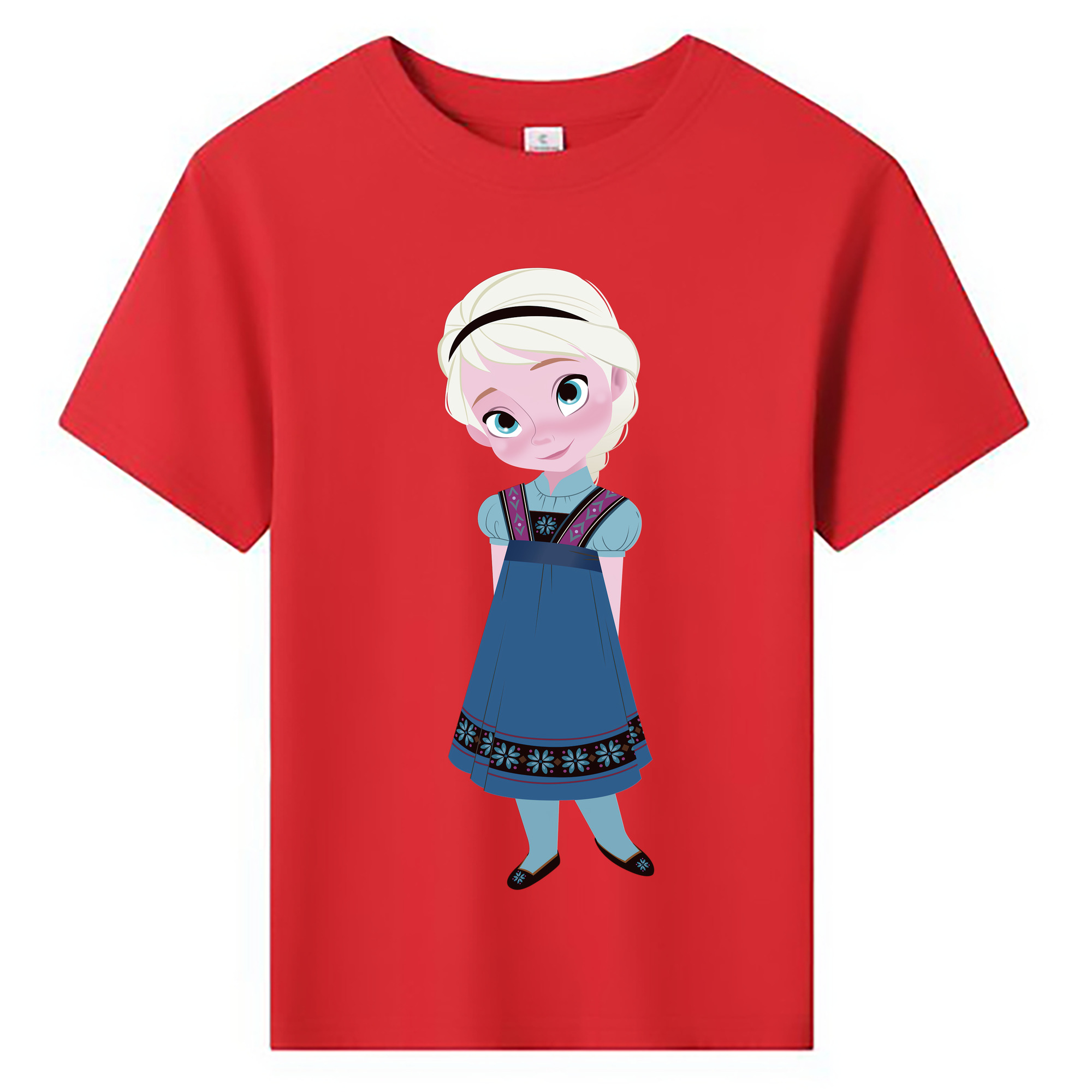 （画像用） アナと雪の女王 アンナ エルサ Frozen Anna Elsa 綿100％キッズTシャツ（フロントプリント）