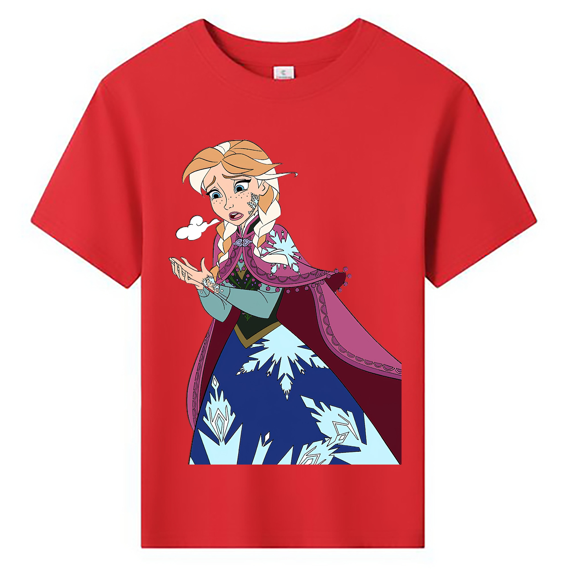 （画像用） アナと雪の女王 アンナ エルサ Frozen Anna Elsa 綿100％キッズTシャツ（フロントプリント）