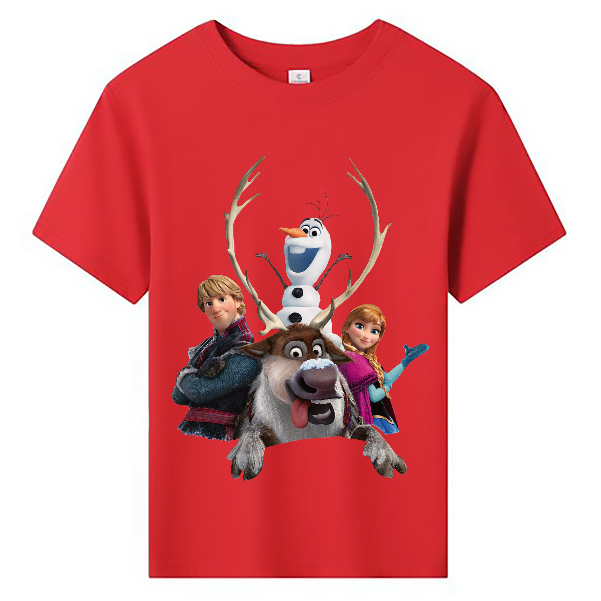 （画像用） アナと雪の女王 アンナ エルサ Frozen Anna Elsa 綿100％キッズTシャツ（フロントプリント）