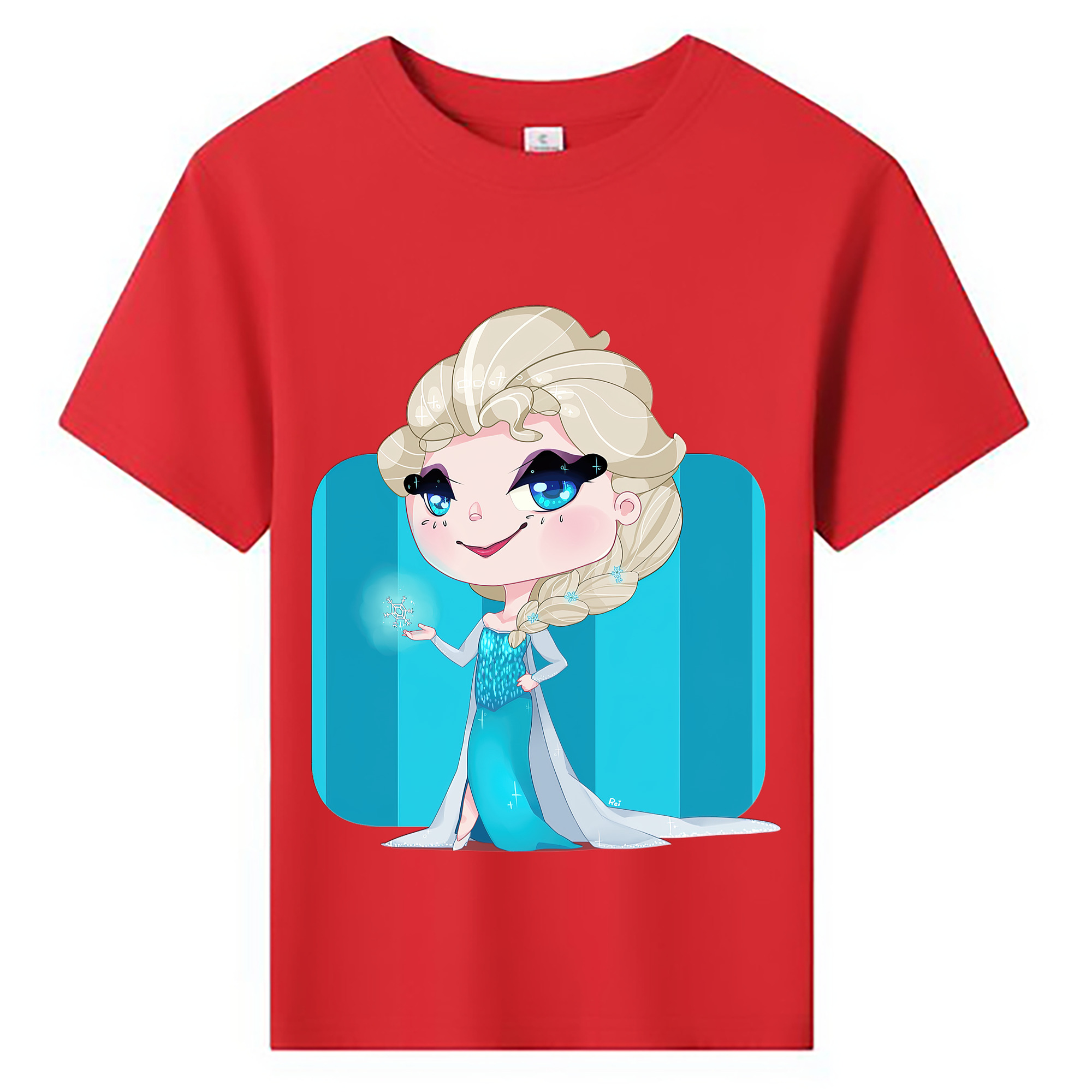 （画像用） アナと雪の女王 アンナ エルサ Frozen Anna Elsa 綿100％キッズTシャツ（フロントプリント）