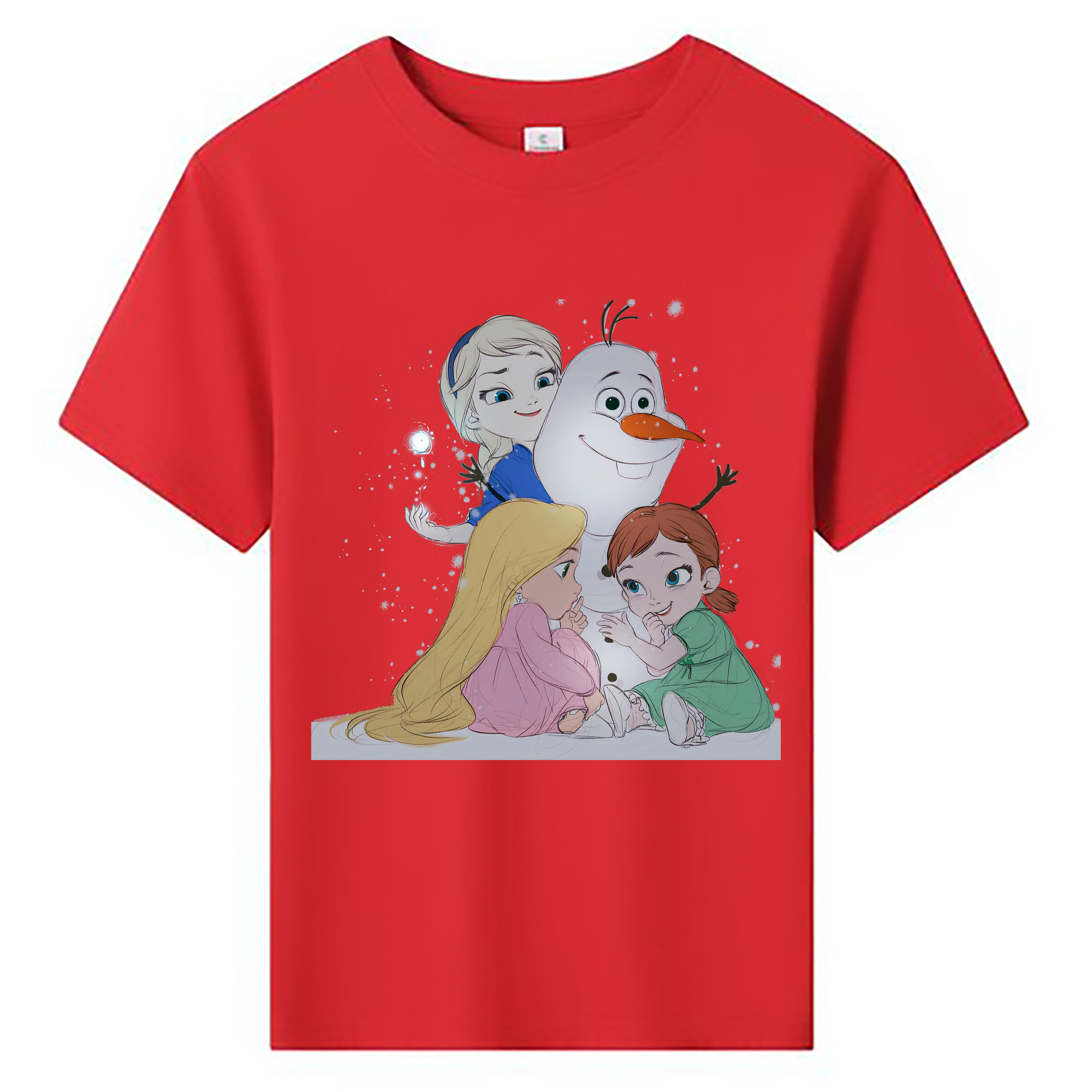 （画像用） アナと雪の女王 アンナ エルサ Frozen Anna Elsa 綿100％キッズTシャツ（フロントプリント）